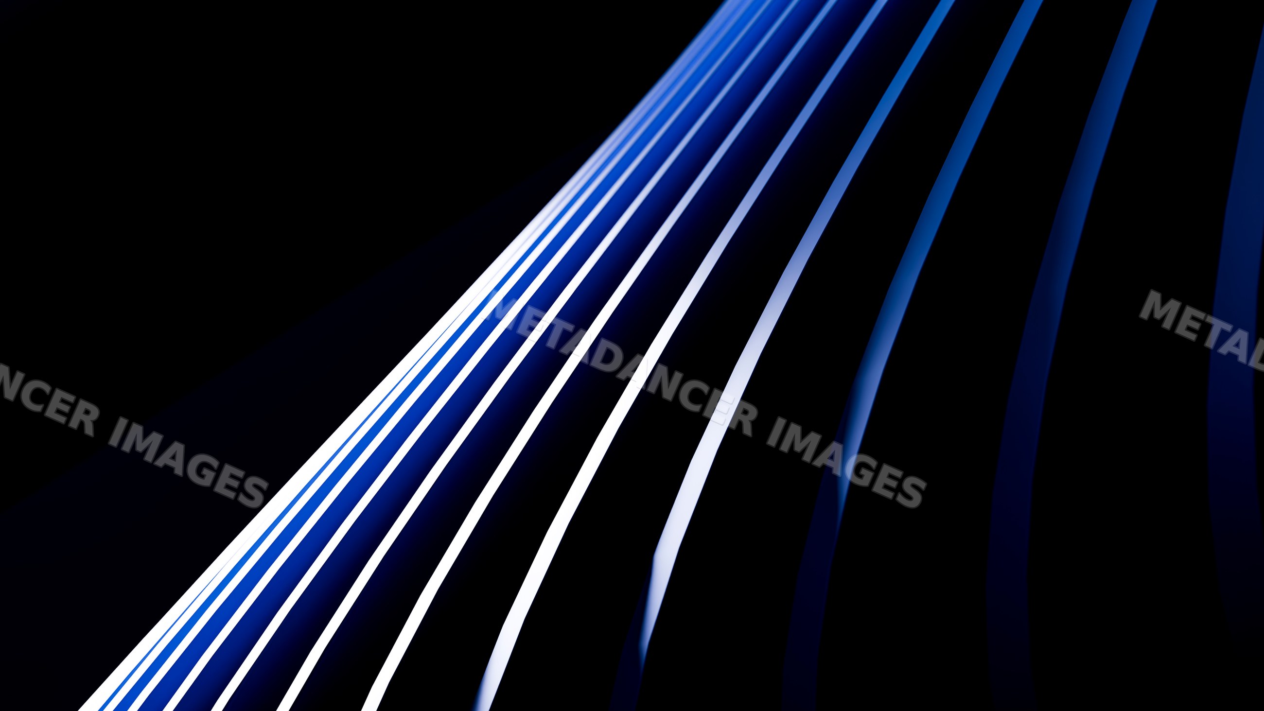 Abstract diagonal blue and white lines on dark background