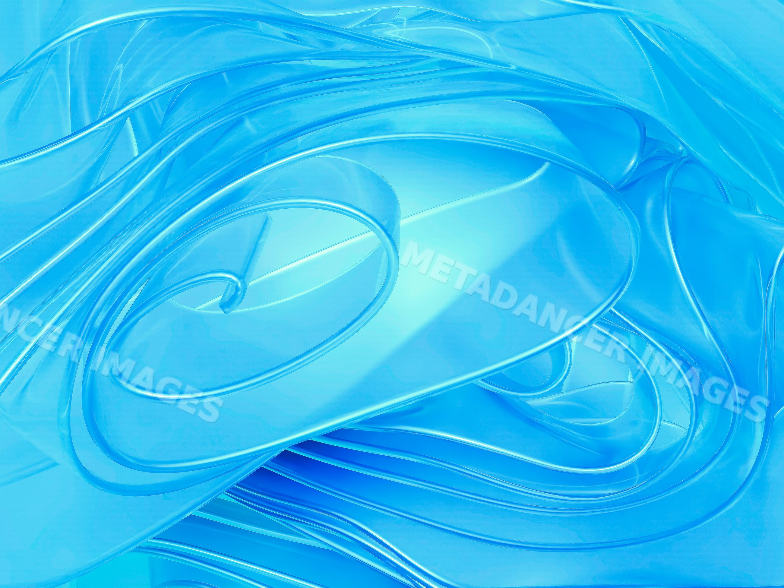 Abstract blue digital artwork with smooth and flowing curved shapes