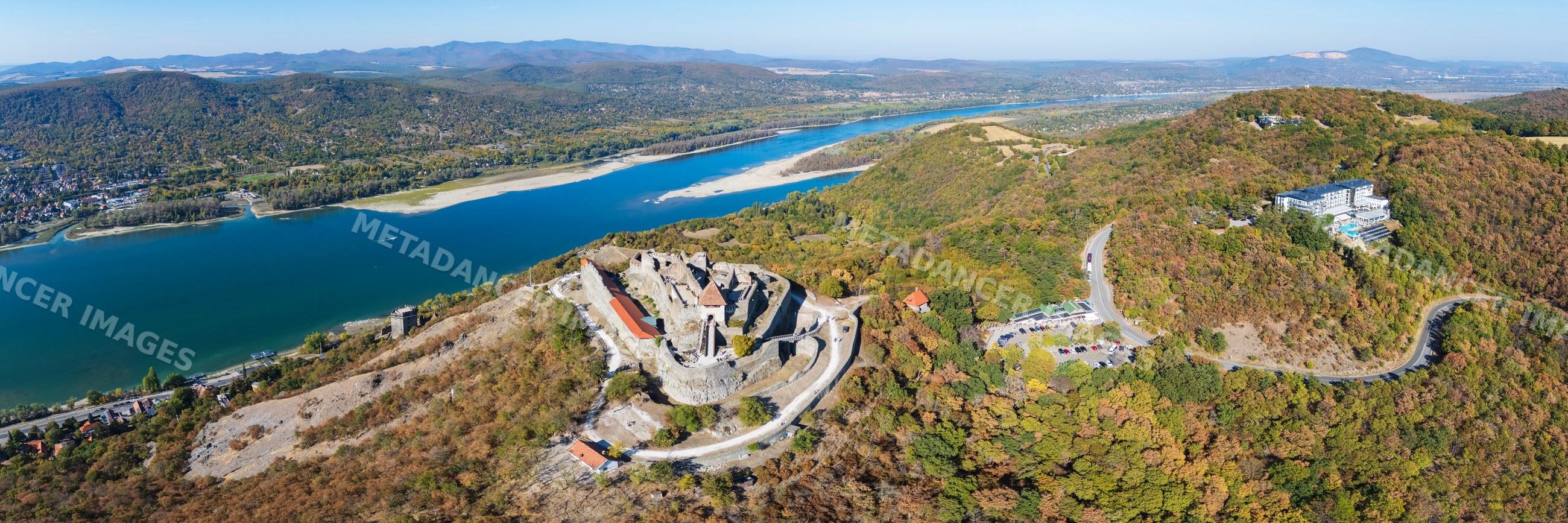 Visegrad Castle ruins overlooking the danube river