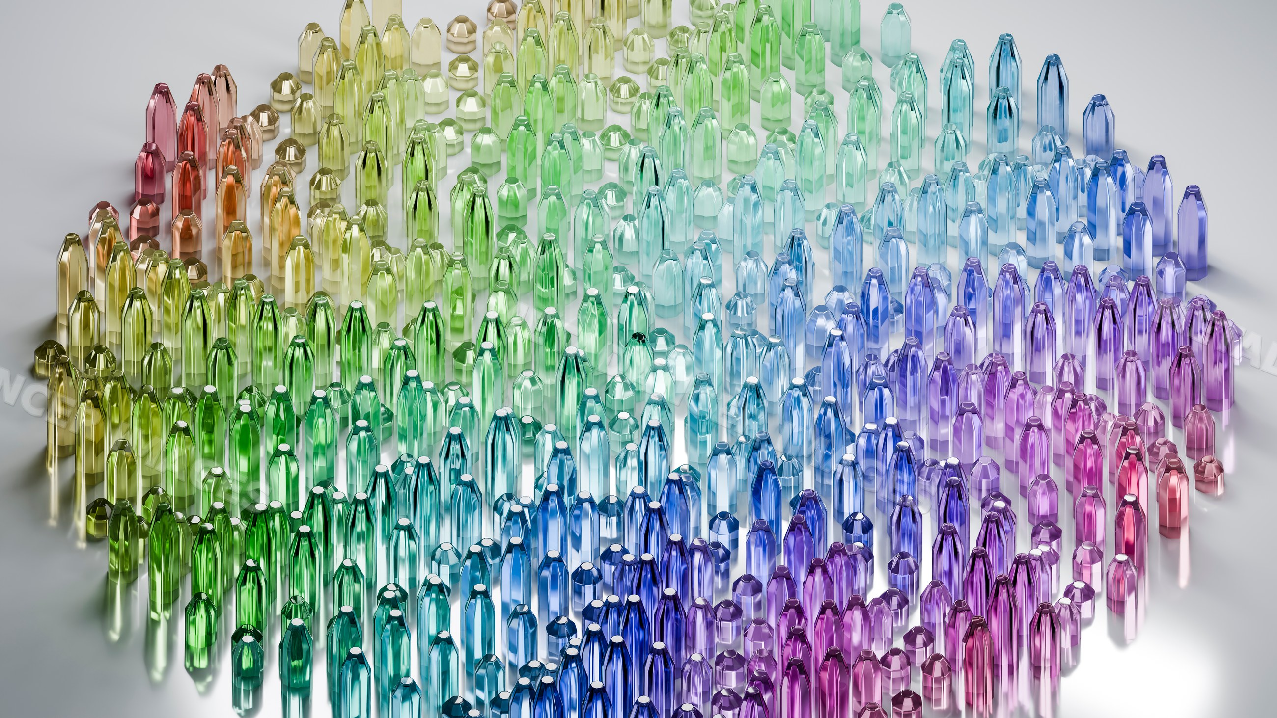Colorful faceted crystal gemstones