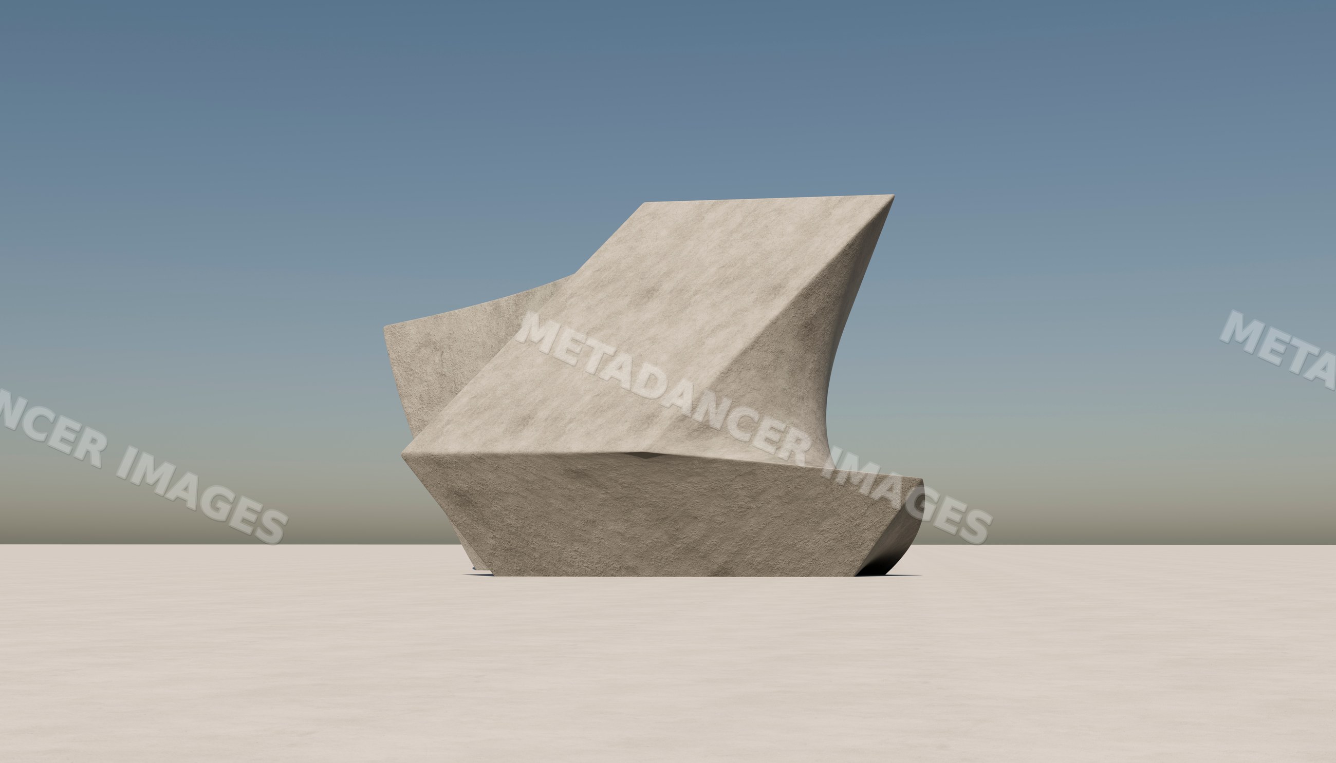 A large abstract stone sculpture