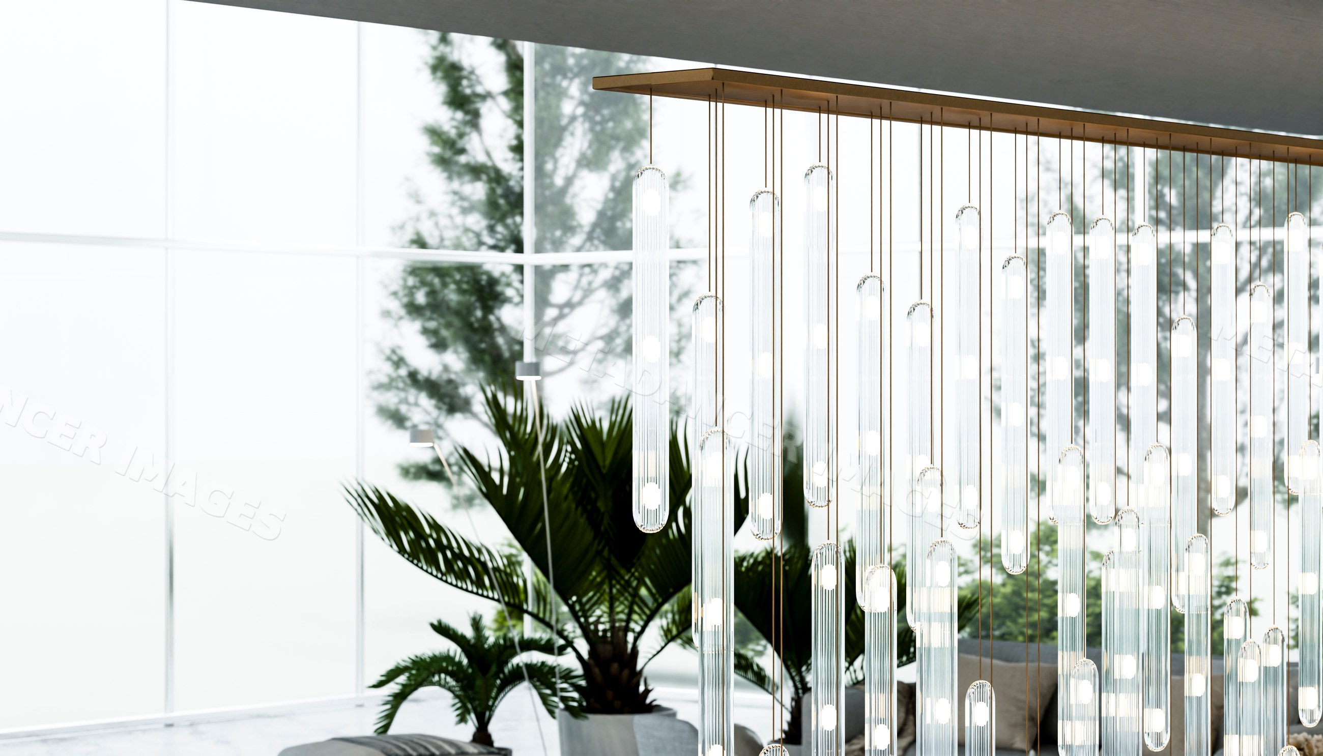 Modern chandelier hanging