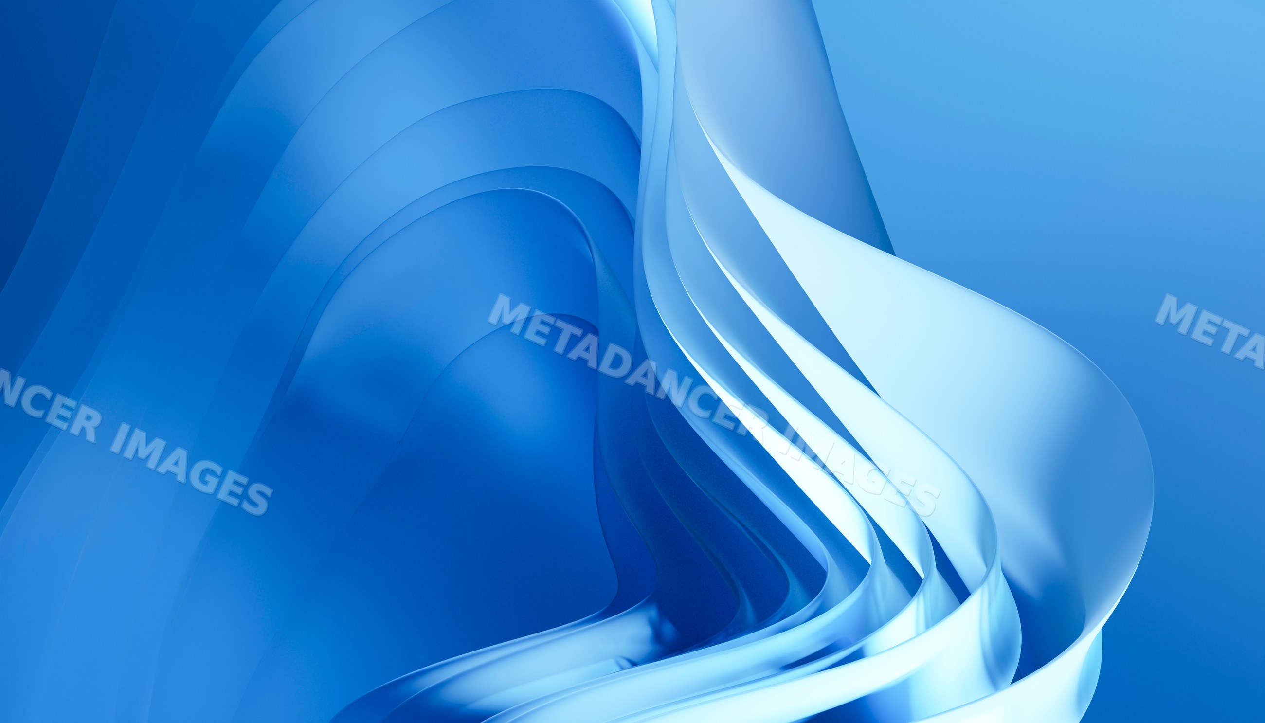 Abstract smooth blue layered shapes form a fluid modern 3d design