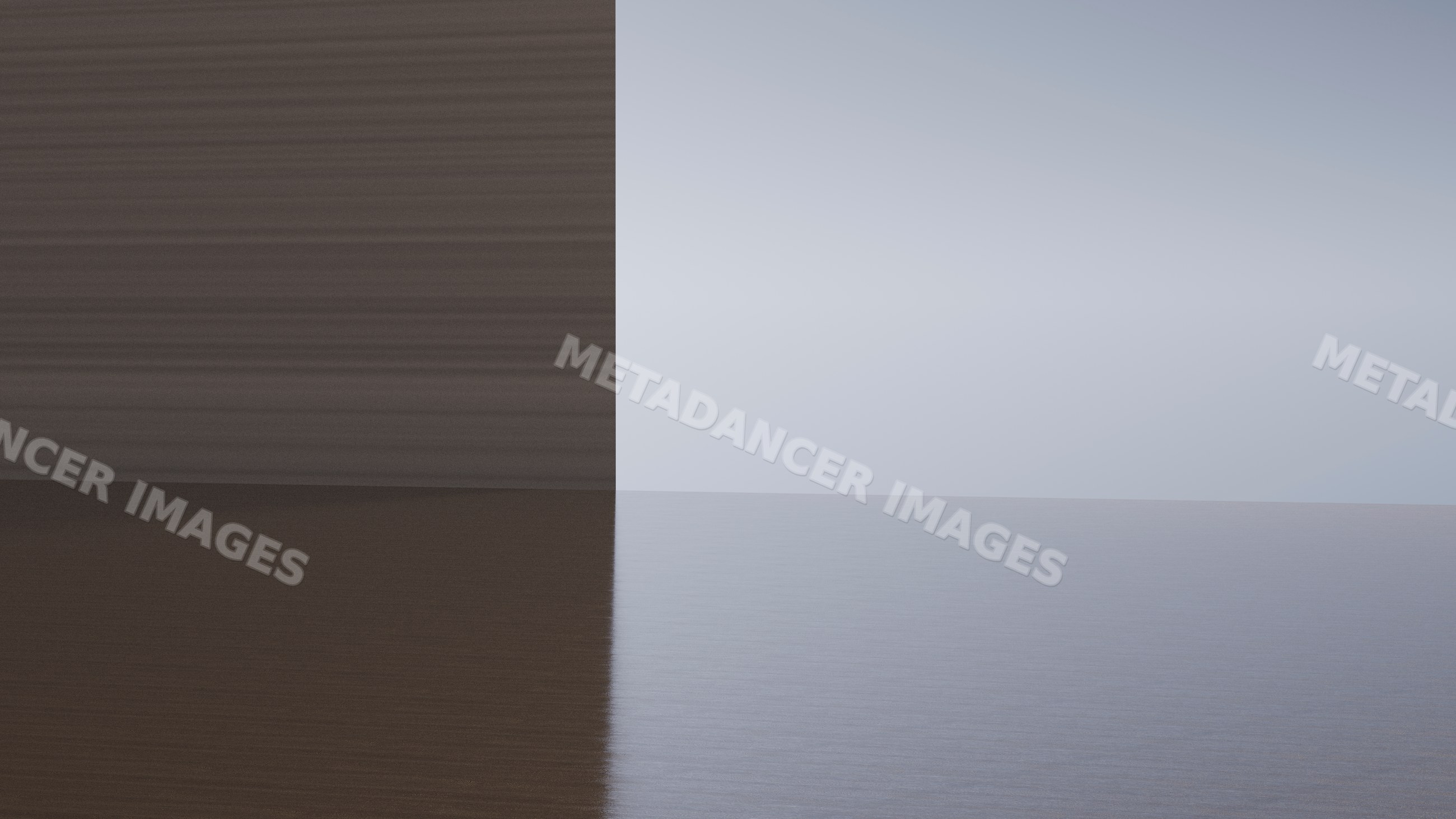 Room corner with brown wooden floor and light gray wall