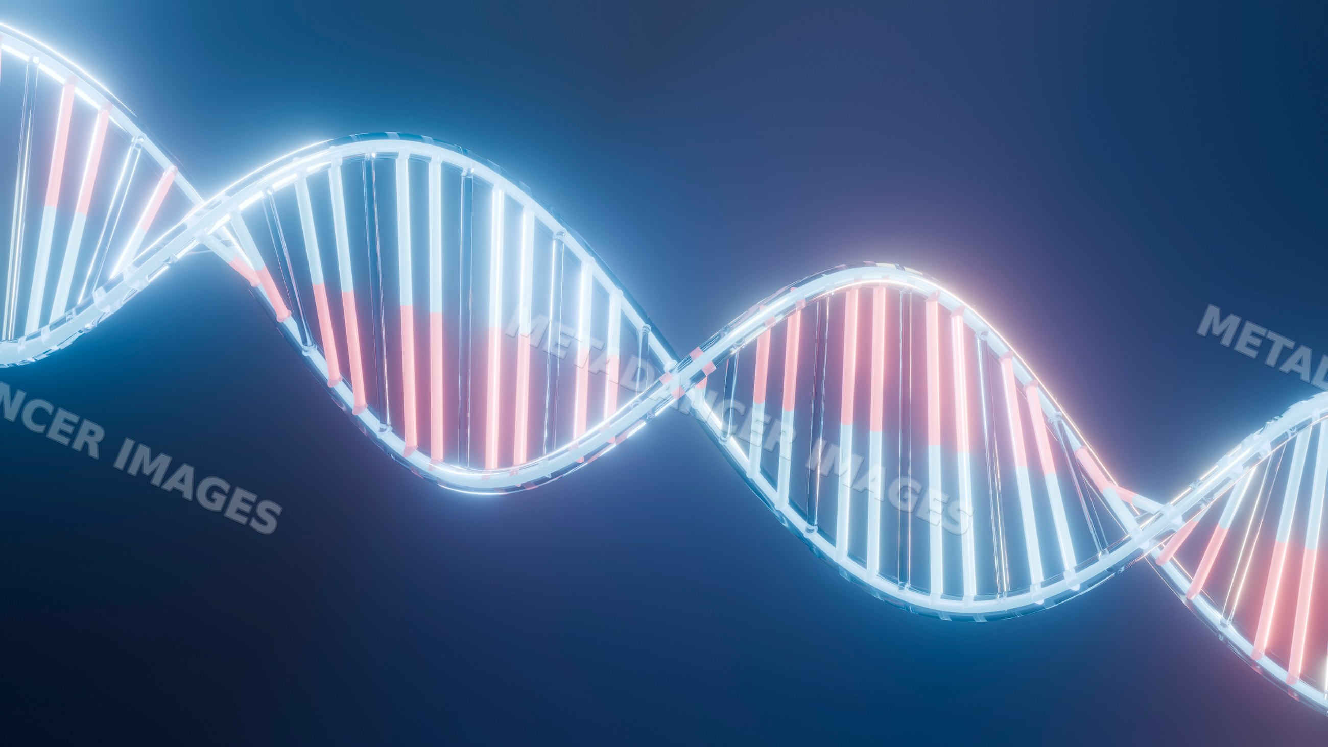 Dna double helix molecular structure in scientific illustration