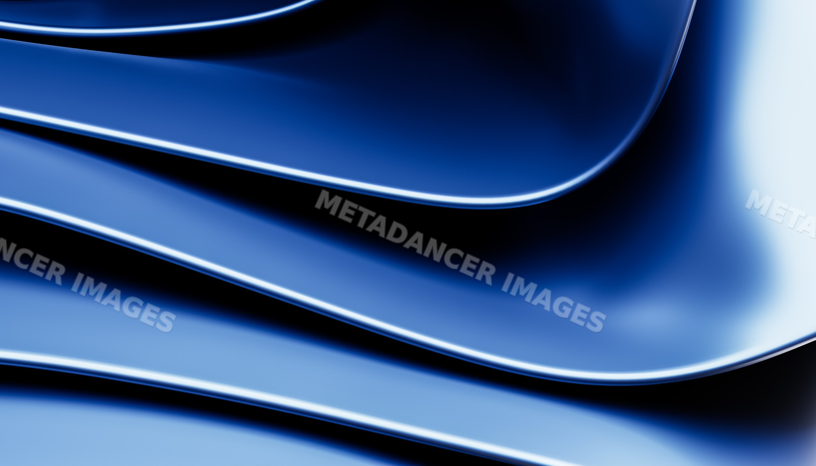 Abstract blue curved smooth surface with glossy texture