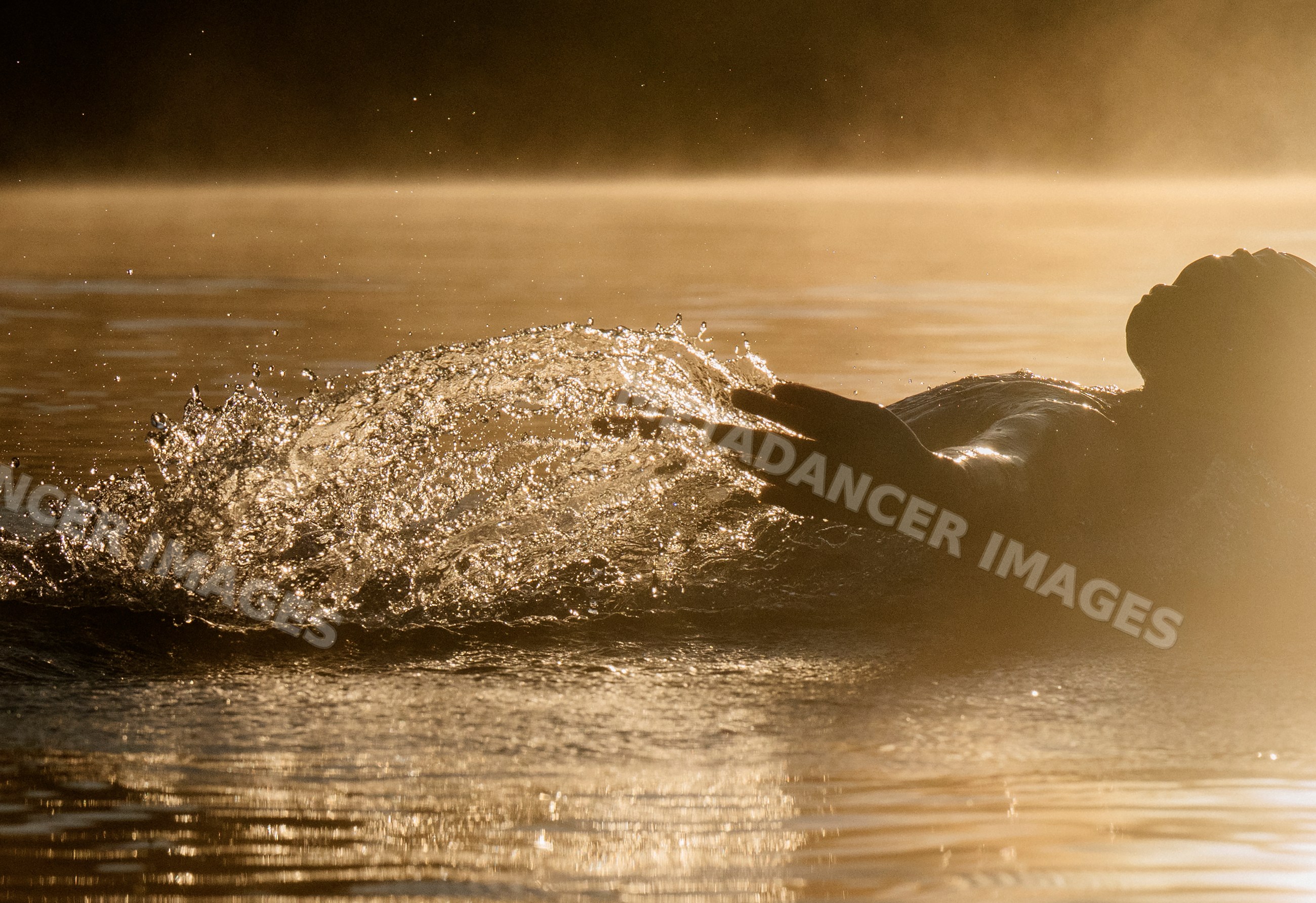 White person floating and splashing