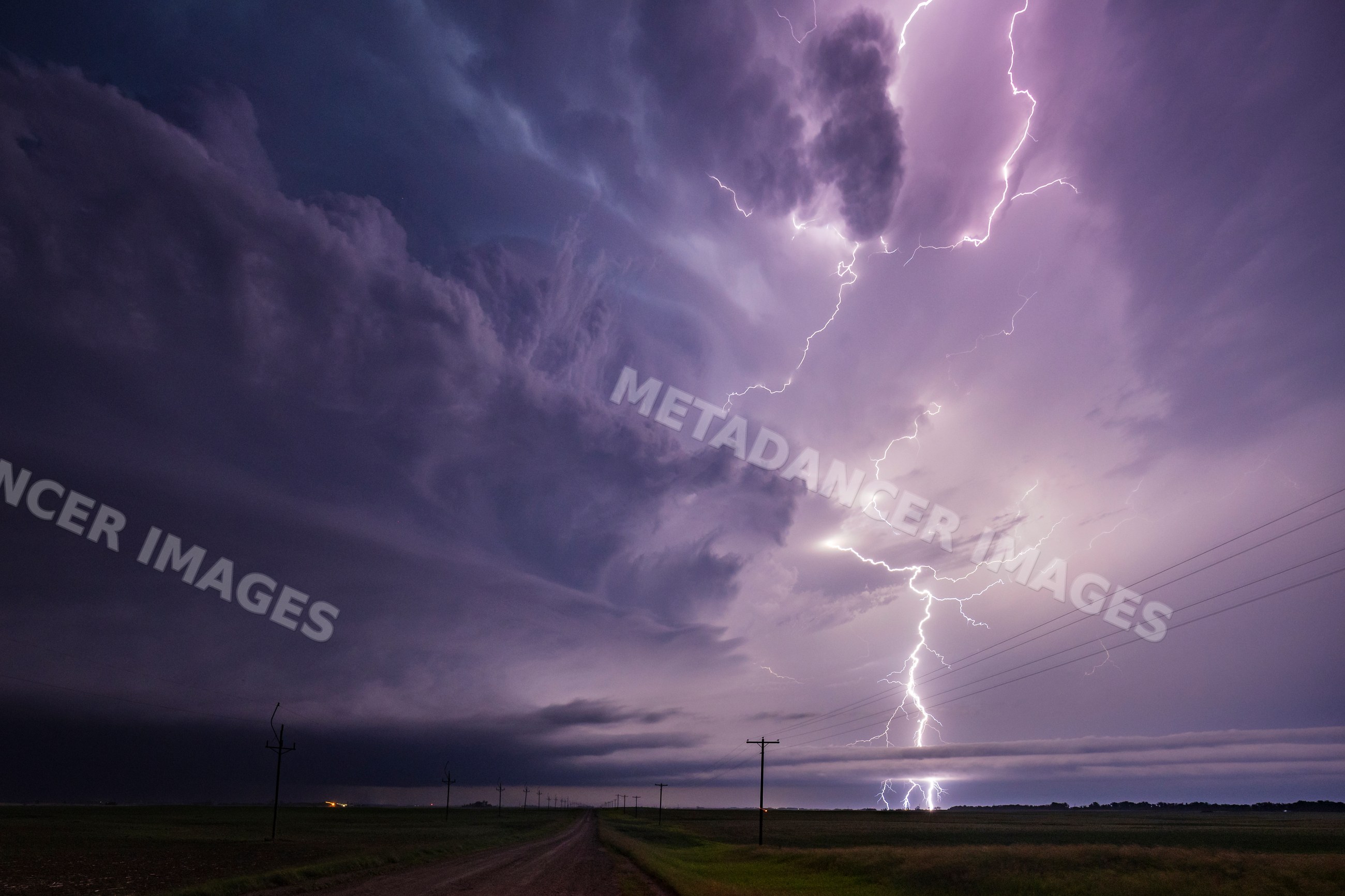 Lightning from a Tornado-Producing Supercell storm near lisbon