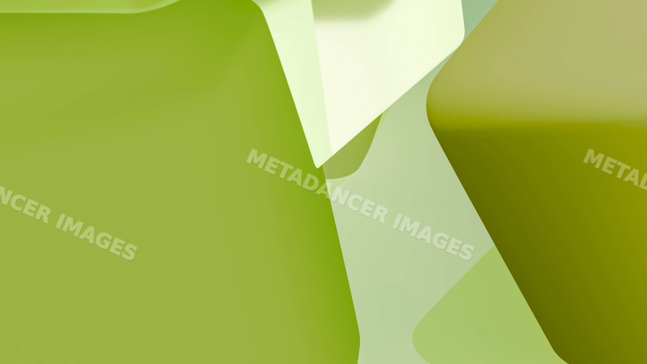 Abstract green shapes in modern minimalist 3d illustration