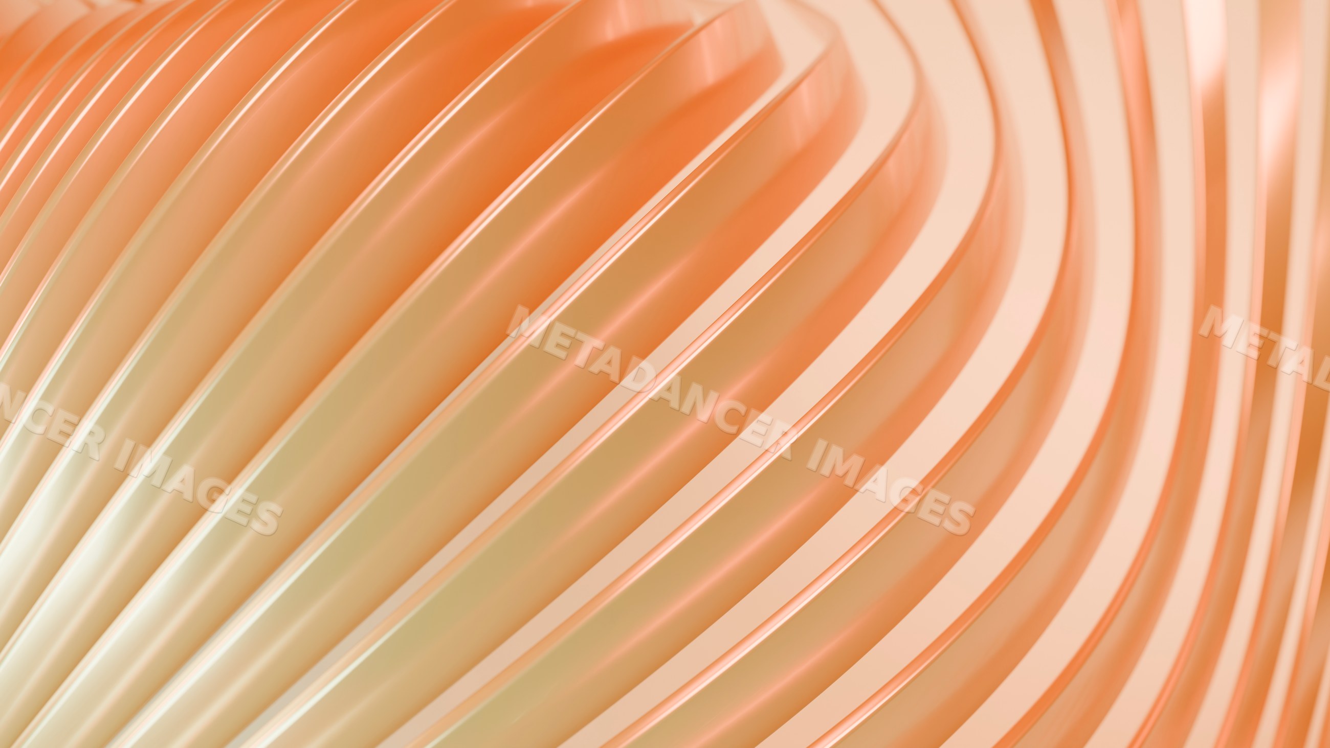 Abstract orange flowing wave pattern with smooth curved lines