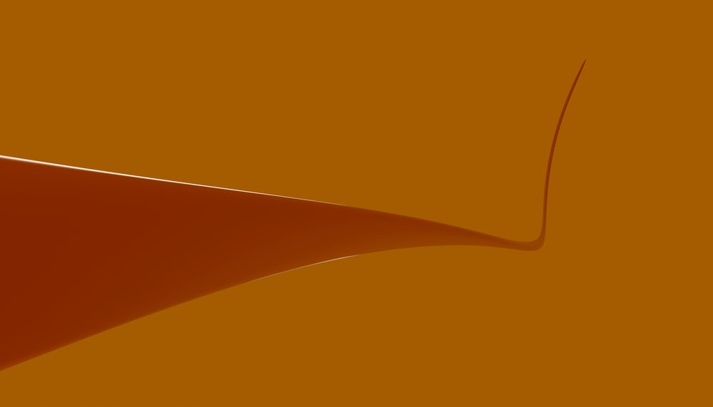 Brown curved ribbon forming an abstract minimalist shape