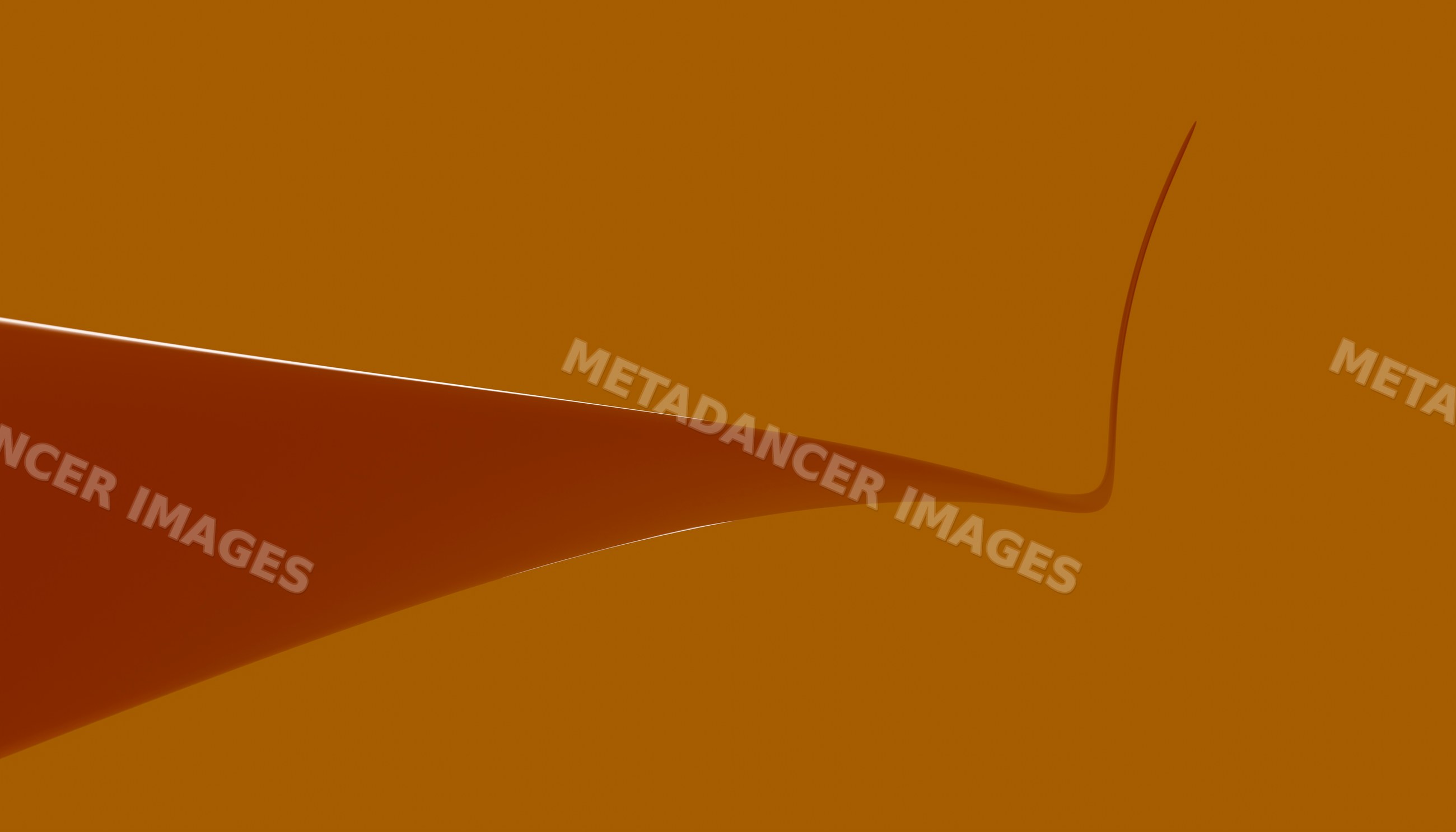 Brown curved ribbon forming an abstract minimalist shape
