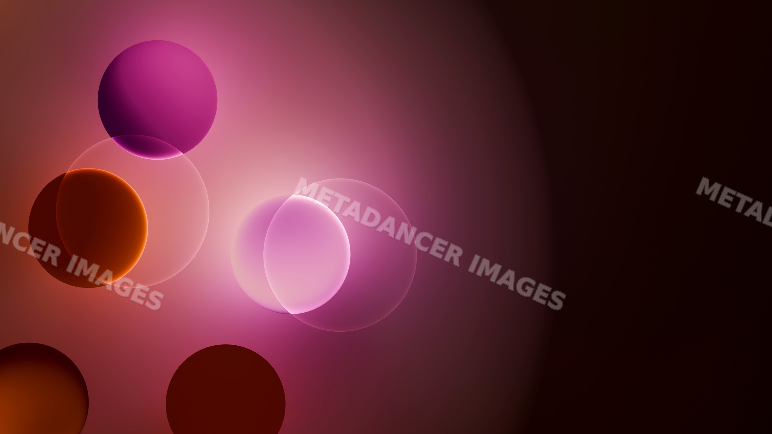 Abstract digital illustration with glowing overlapping spheres