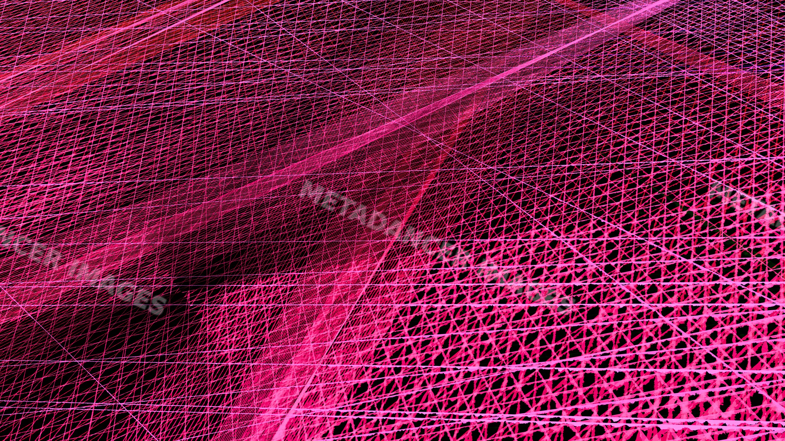 Abstract geometric network of intersecting pink lines on dark