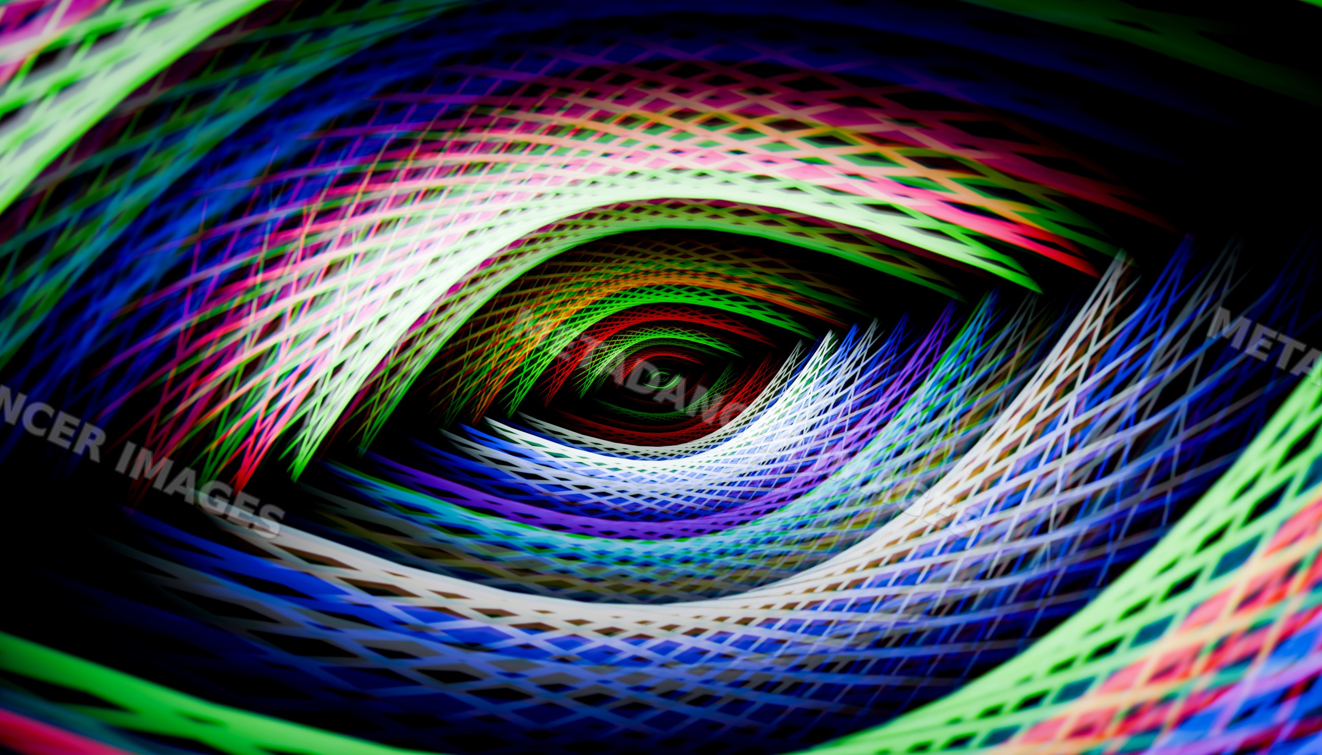 Abstract digital colorful spiral pattern with flowing wave design