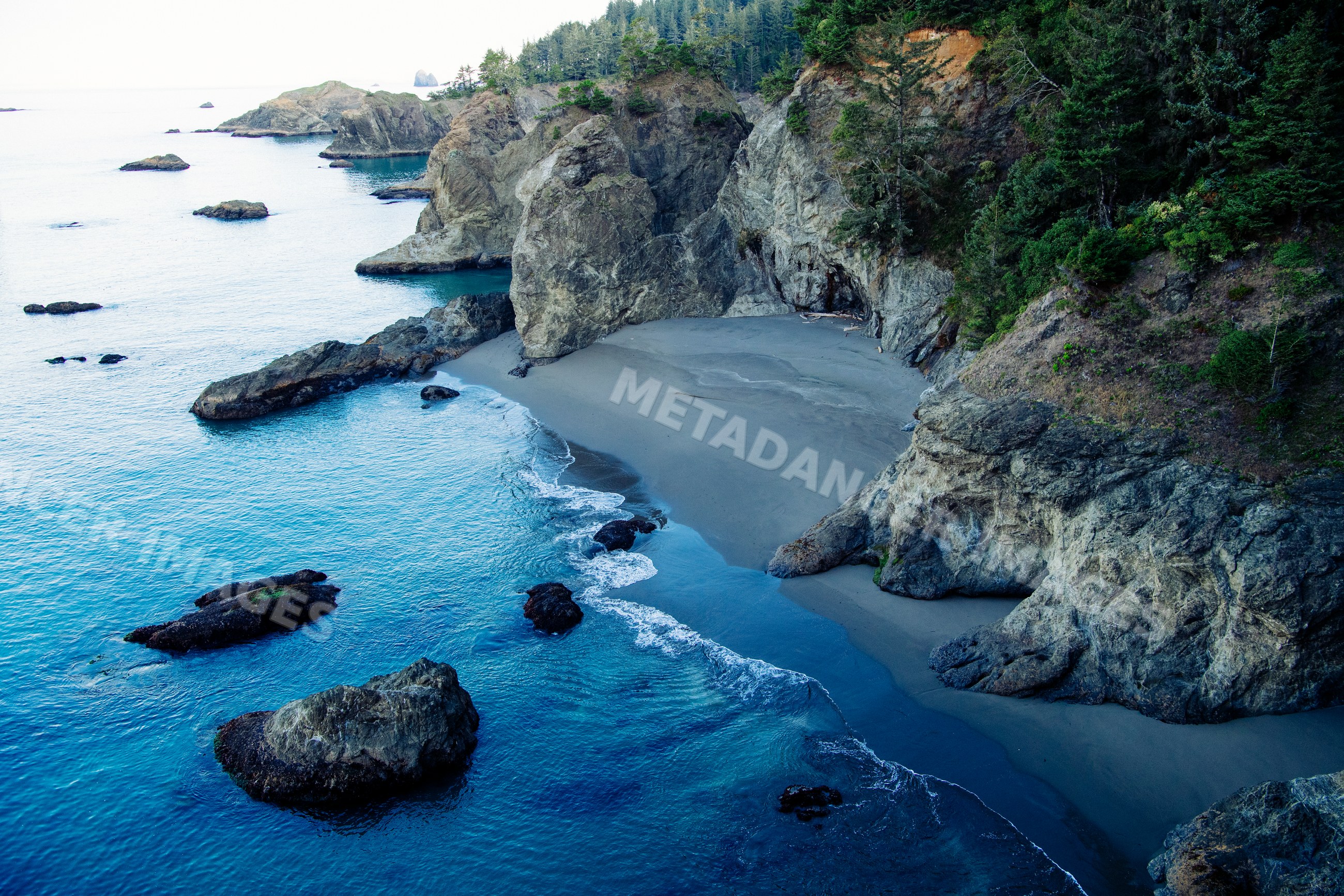 Rocky sandy beach and coastline Oregon