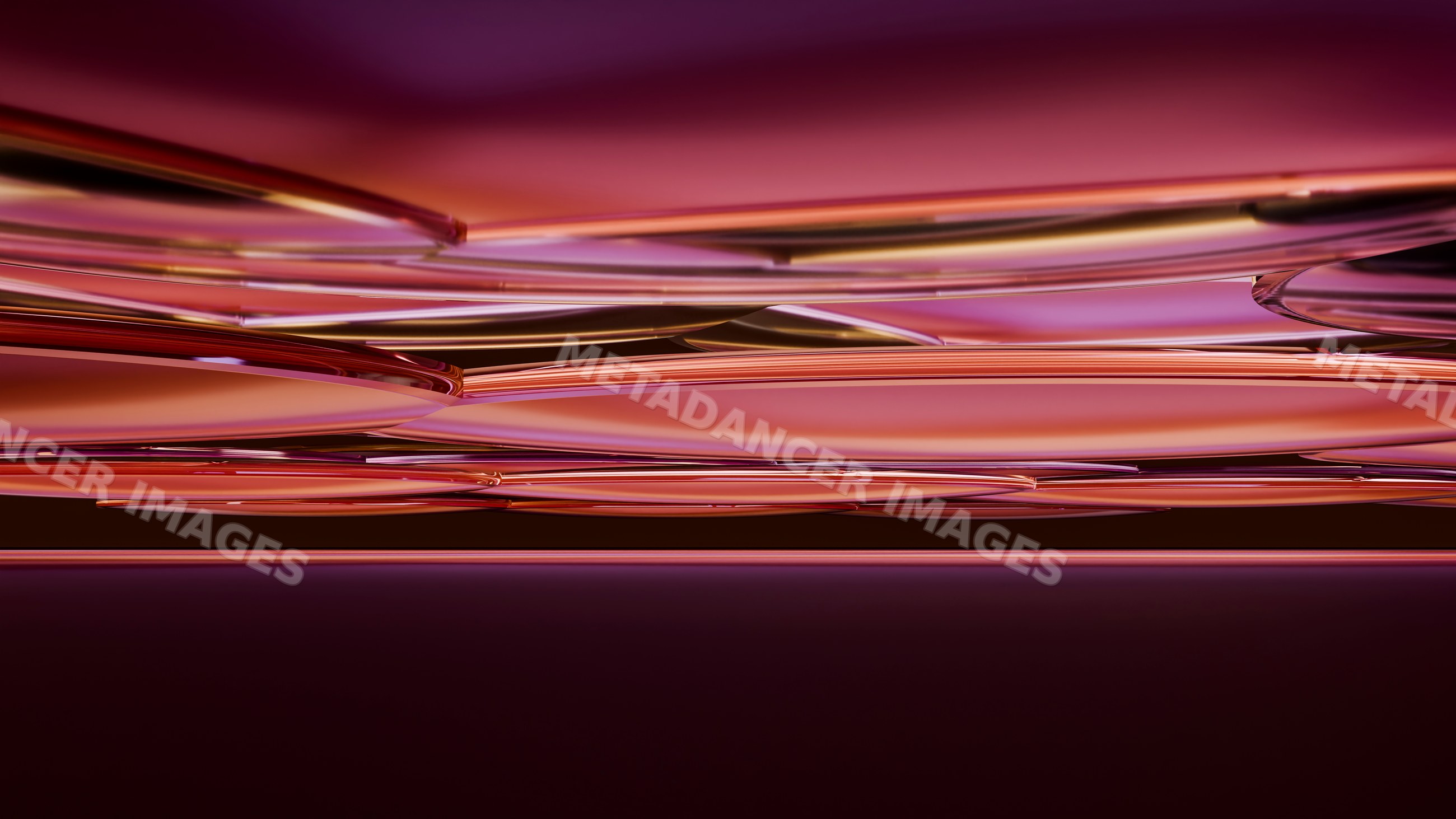 Abstract layered curved shapes in vibrant pink and orange tones