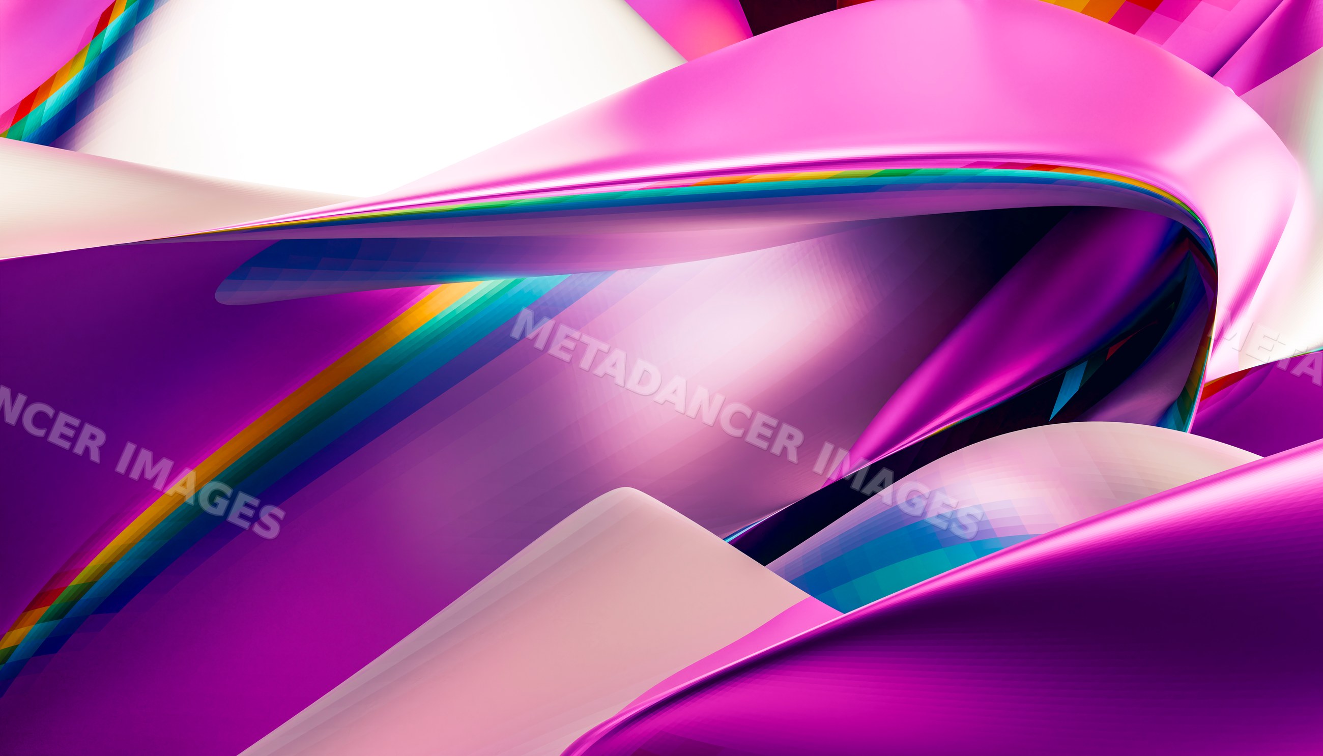 Abstract digital artwork with flowing vibrant curved shapes and bright