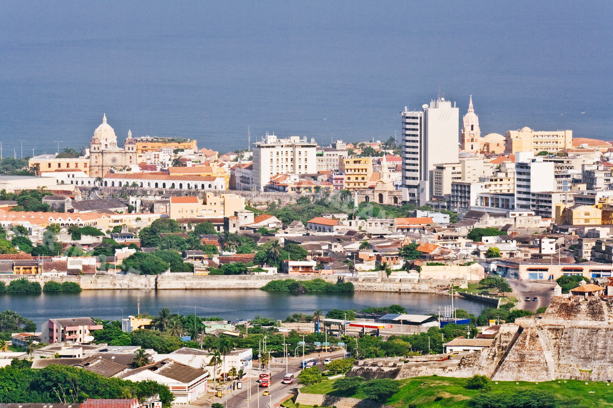Overview of cartagena cityscape