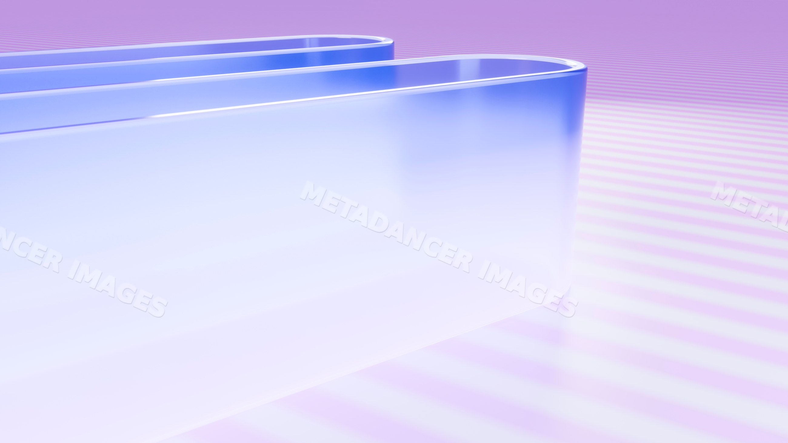 Abstract transparent blue rectangular glass shapes in 3d illustration