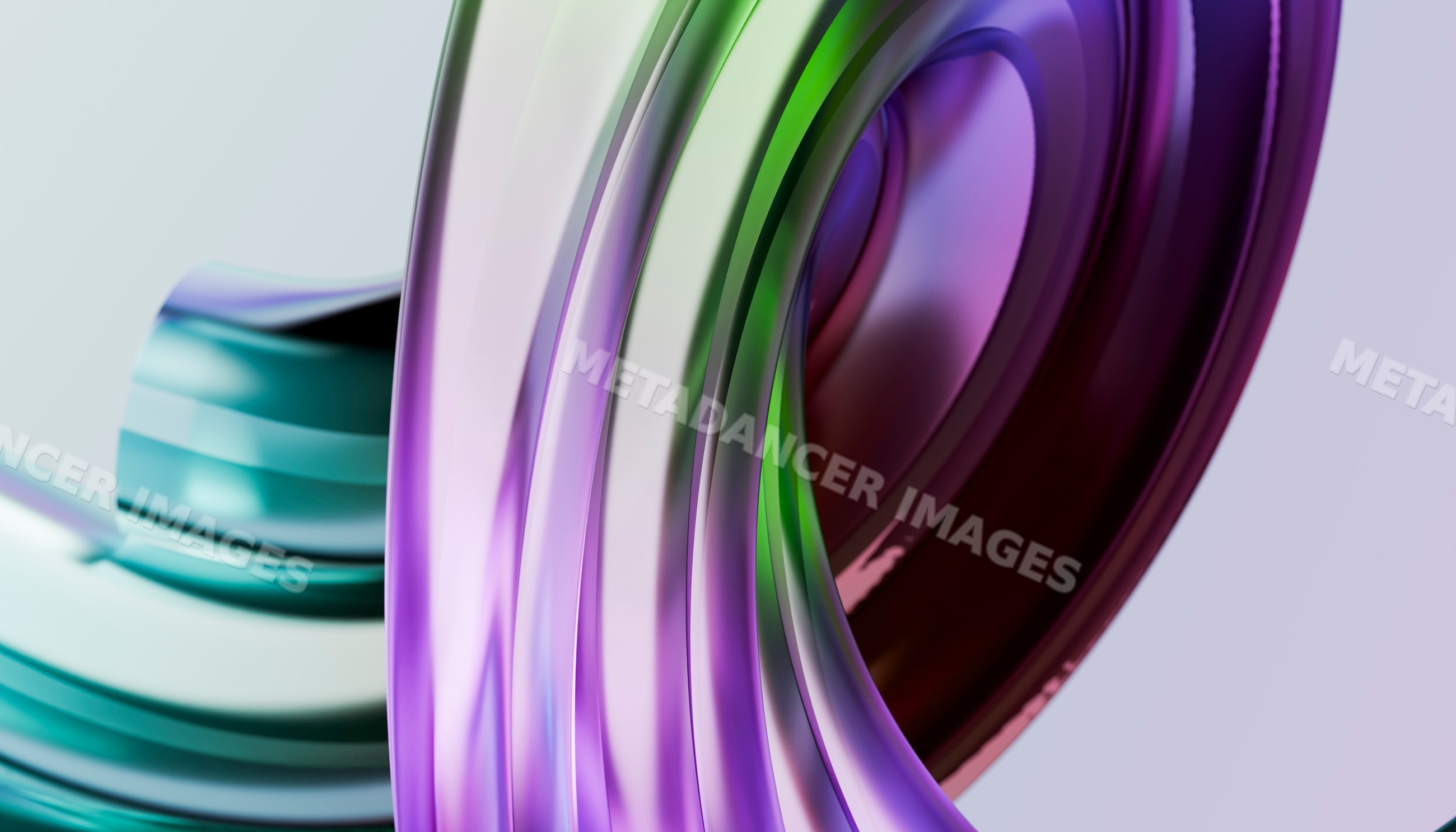 Abstract colorful curved sculpture with glossy modern design