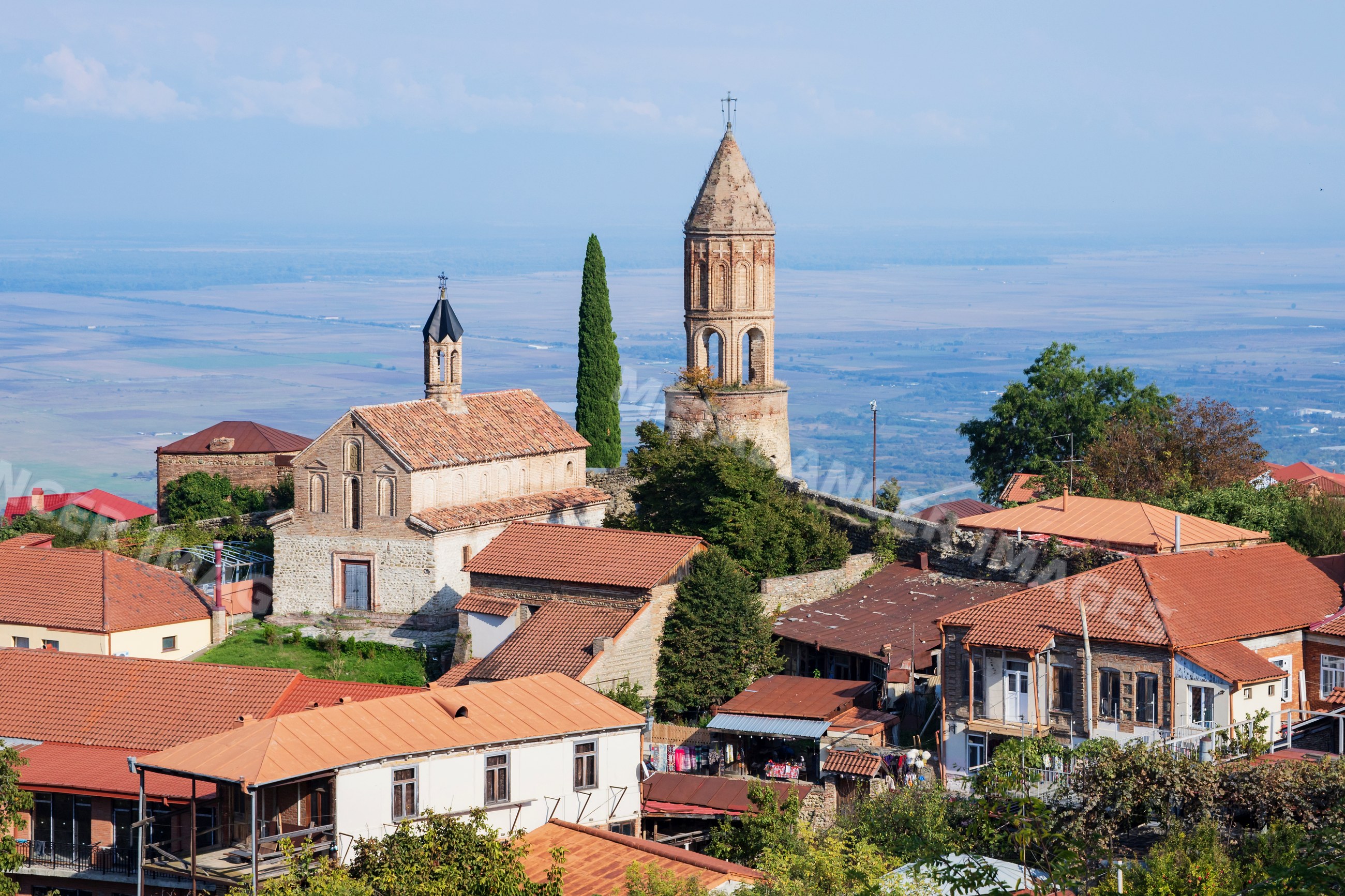St George Basilica and bell tower in sighnaghi, Georgia