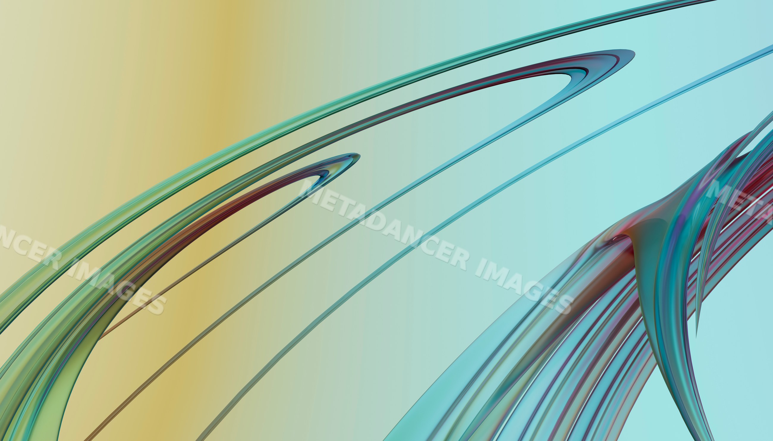 Abstract colorful curved lines on smooth gradient background