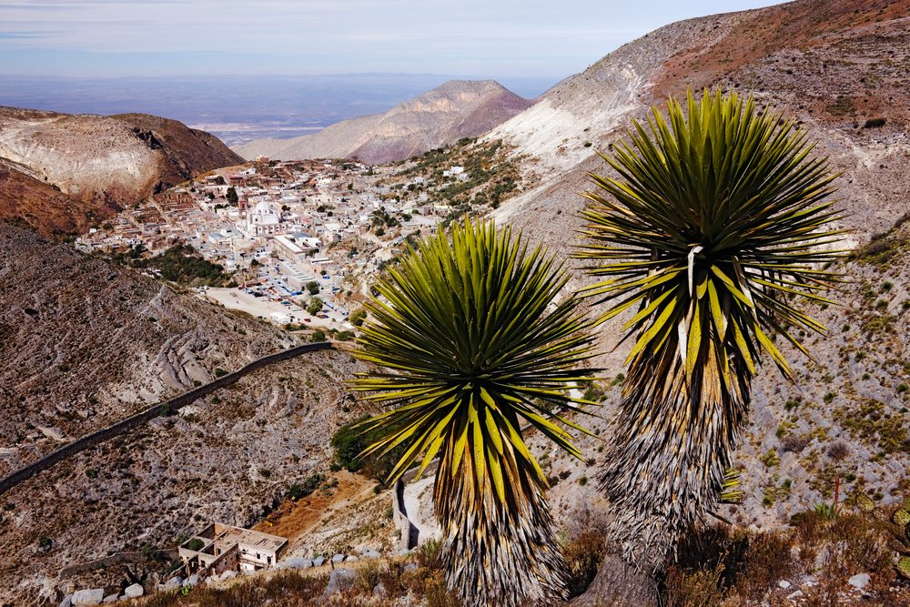 Mountainous view of real de catorce village mexico