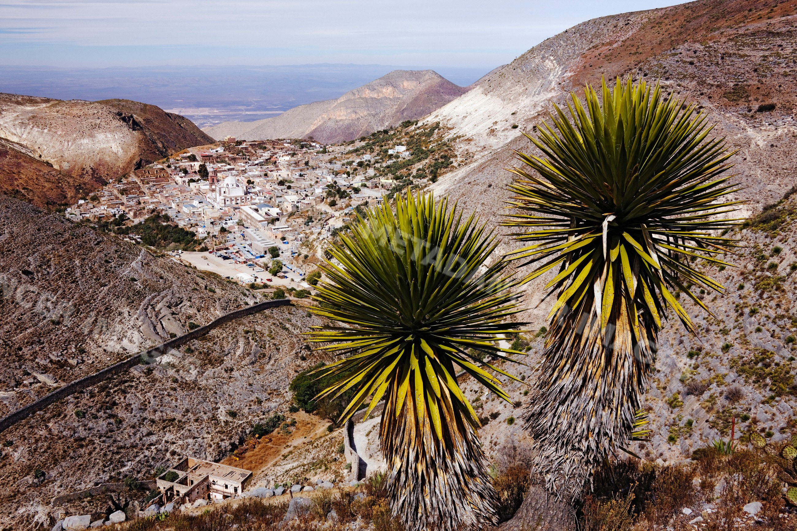 Mountainous view of real de catorce village mexico
