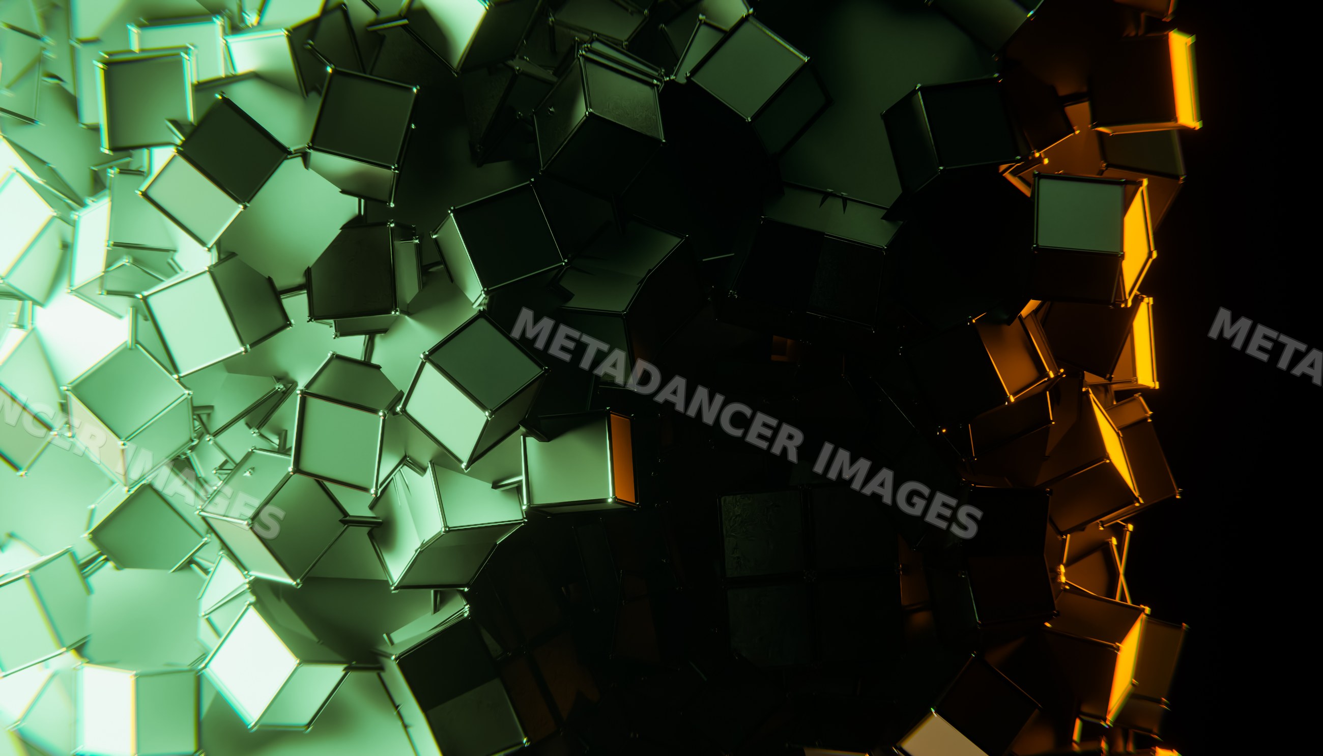 Abstract 3d digital rendering of geometric cubes pattern