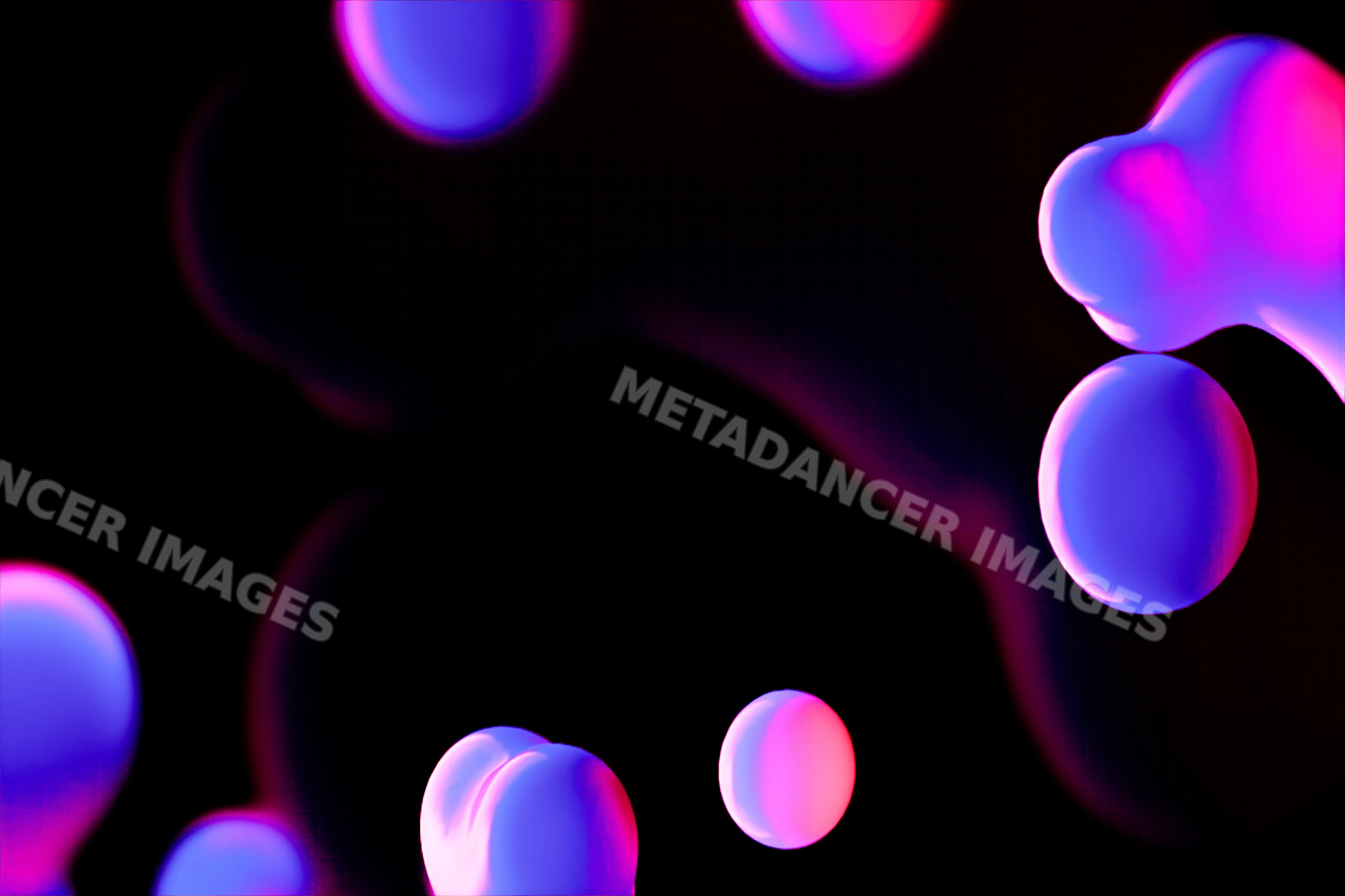 Abstract glowing organic shapes in neon colors on dark background