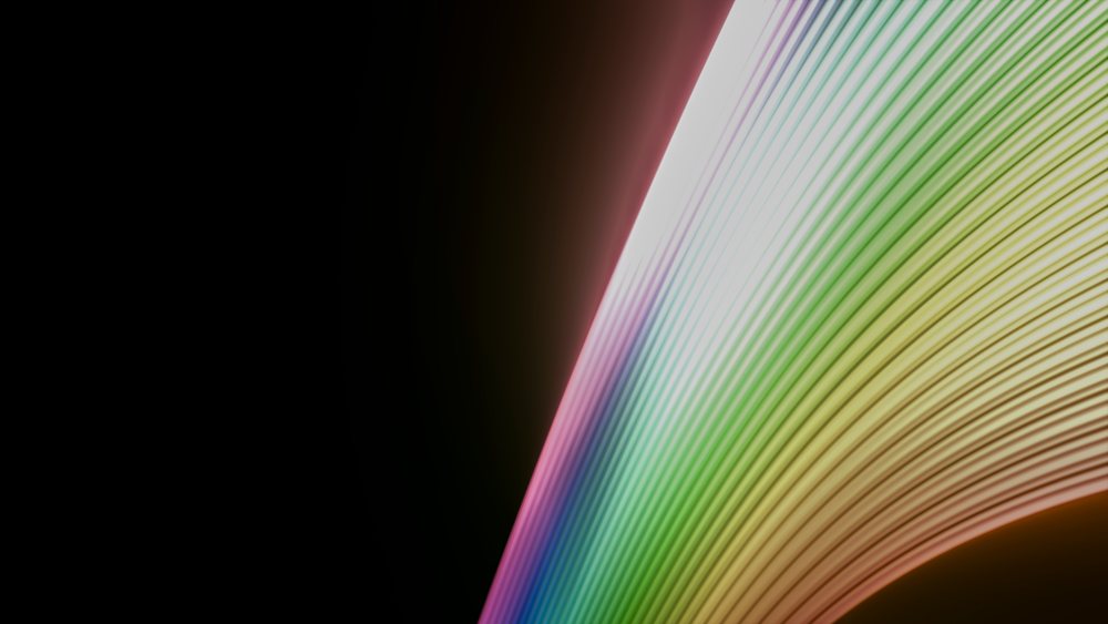 Abstract colorful curved gradient lines digital illustration