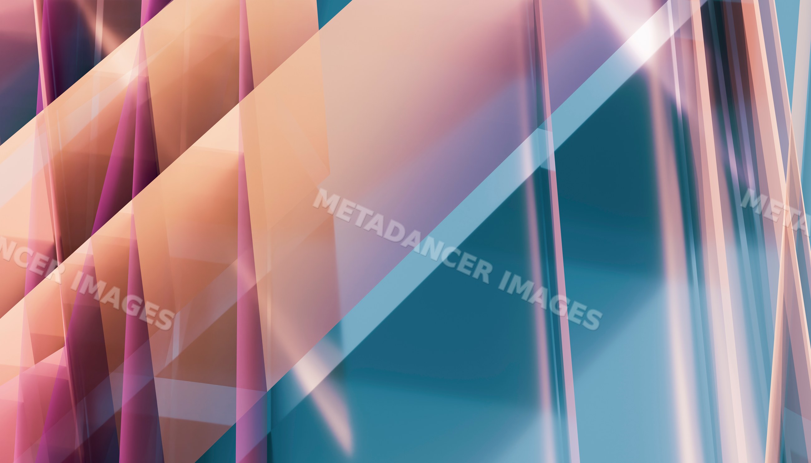 Abstract digital artwork with layered transparent geometric shapes