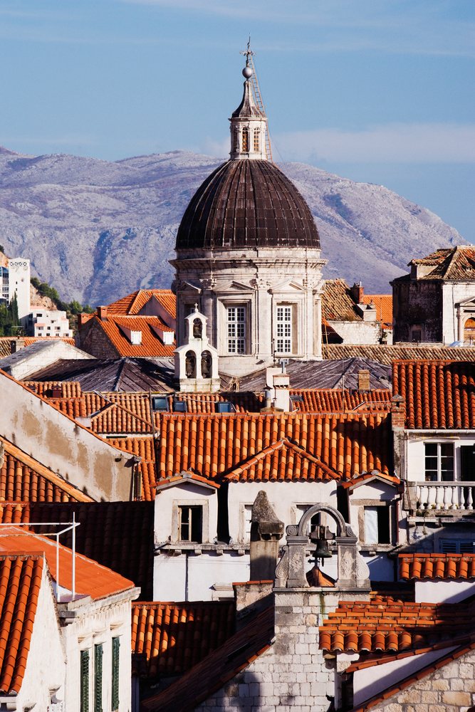 Cathedral dome and rooftops, croatia