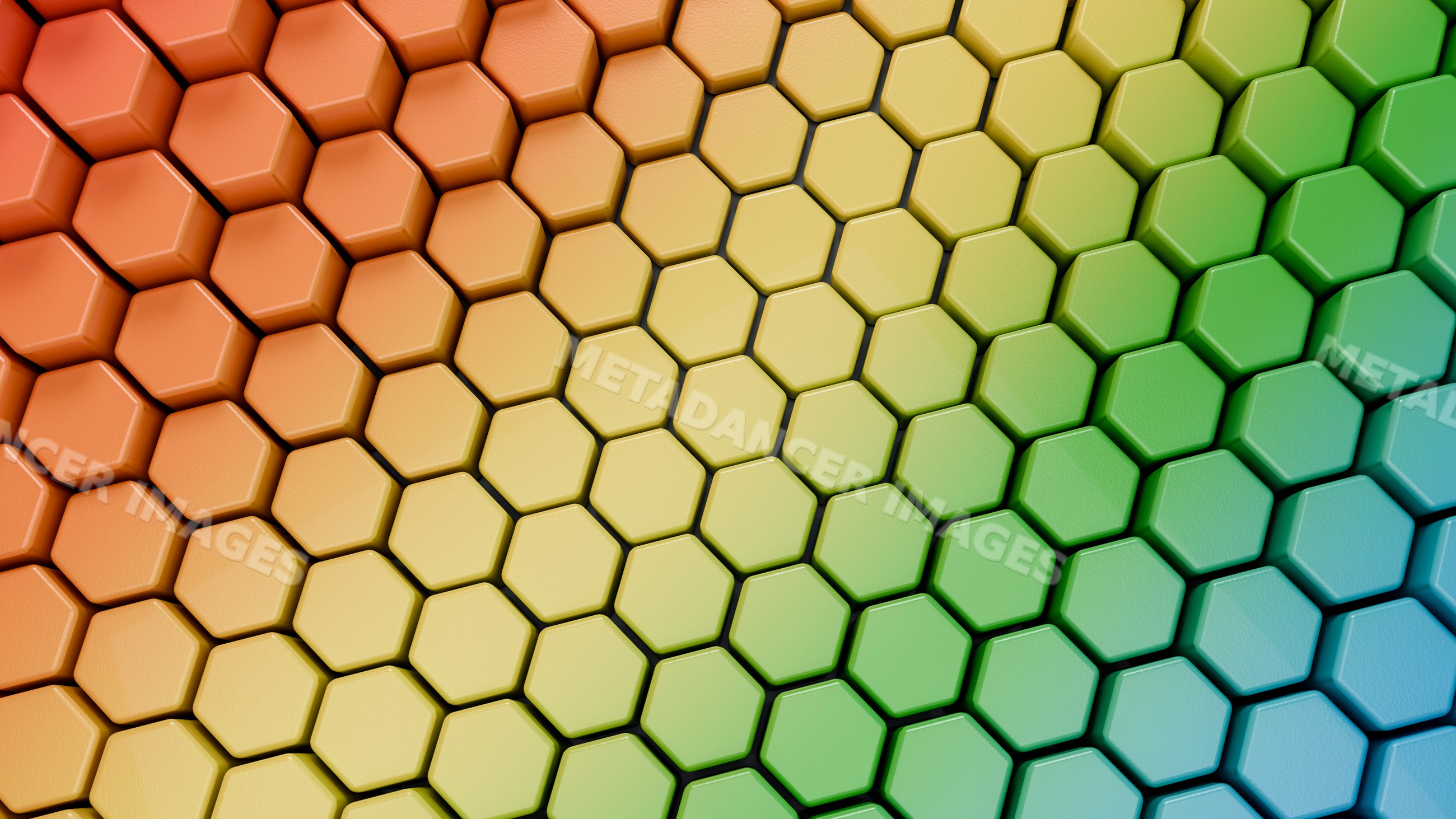 Colorful 3d hexagonal pattern with gradient effect