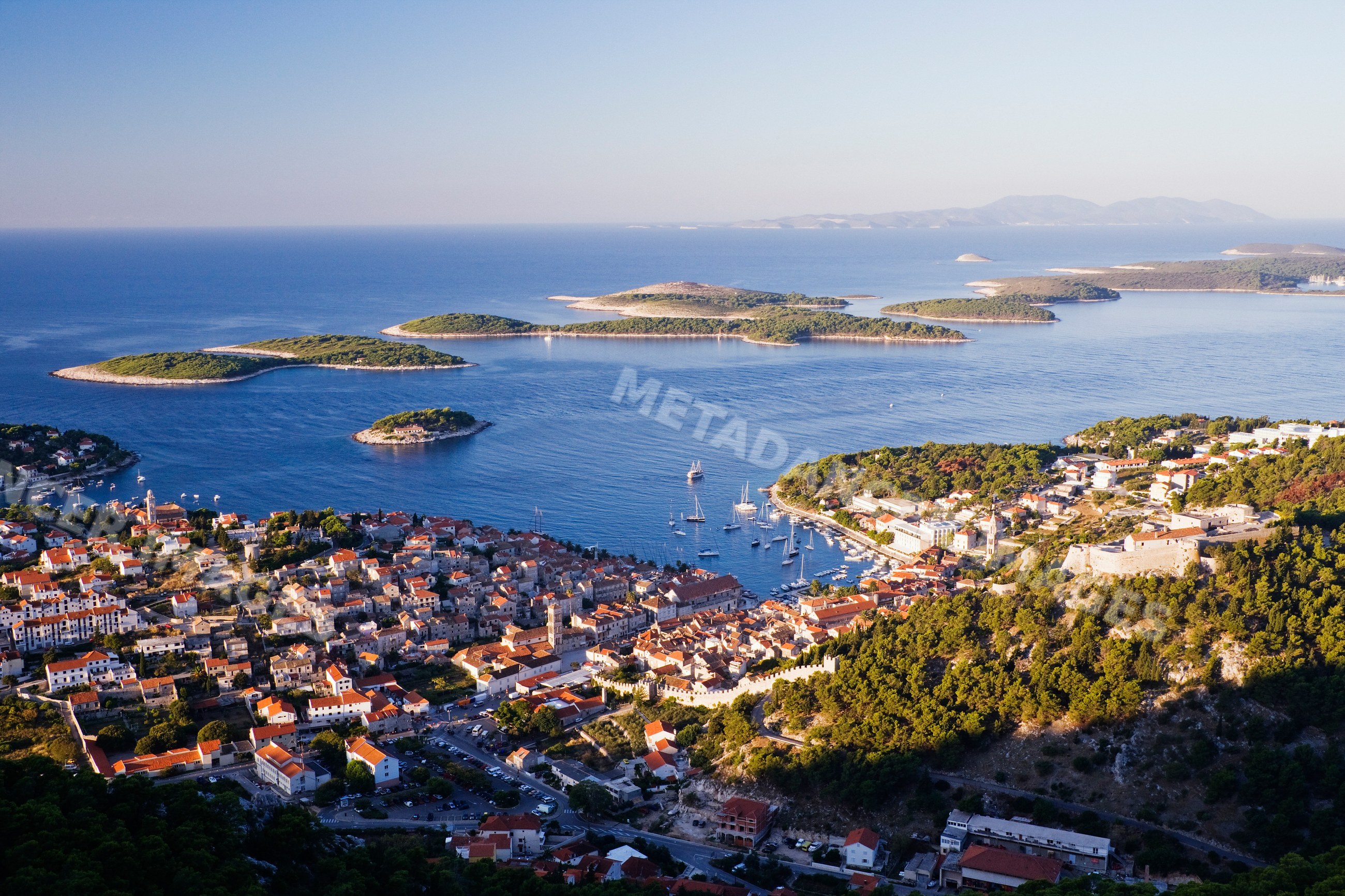 Town of hvar harbor and islands, croatia