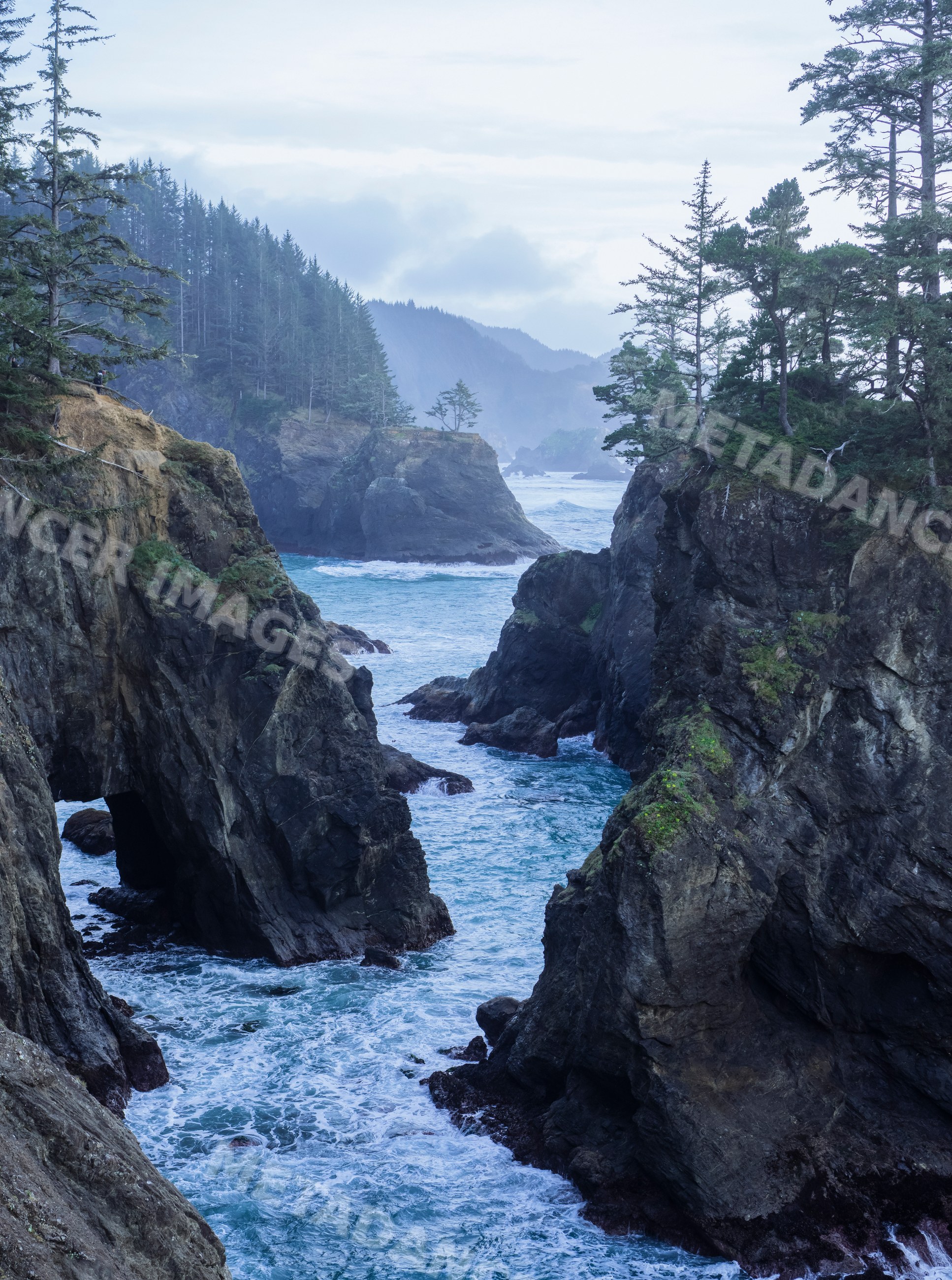 Rocky cliffs and ocean waves Oregon