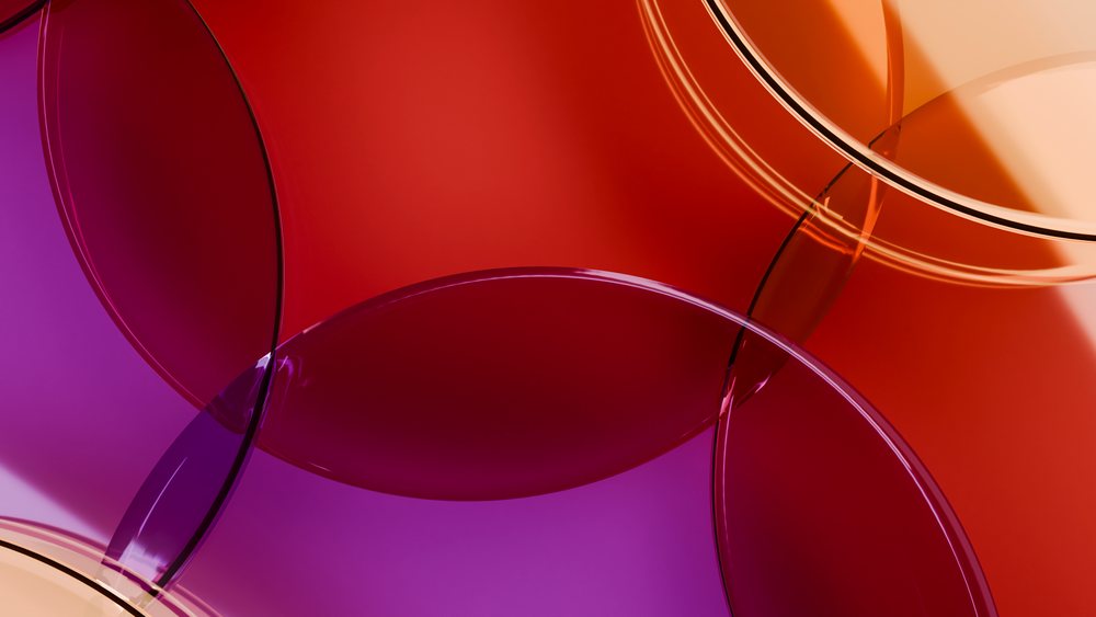 Overlapping transparent red, orange