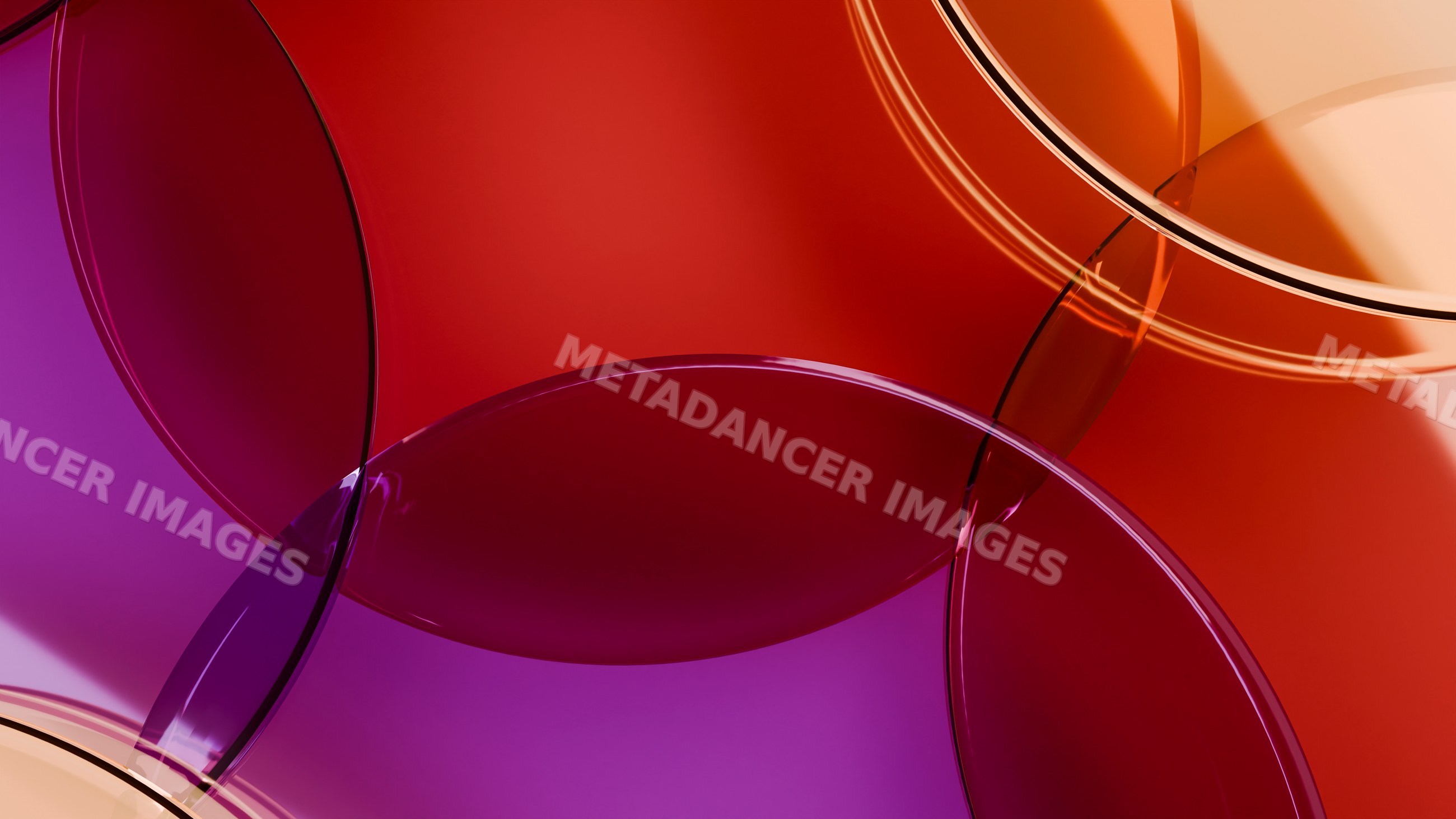 Overlapping transparent red, orange