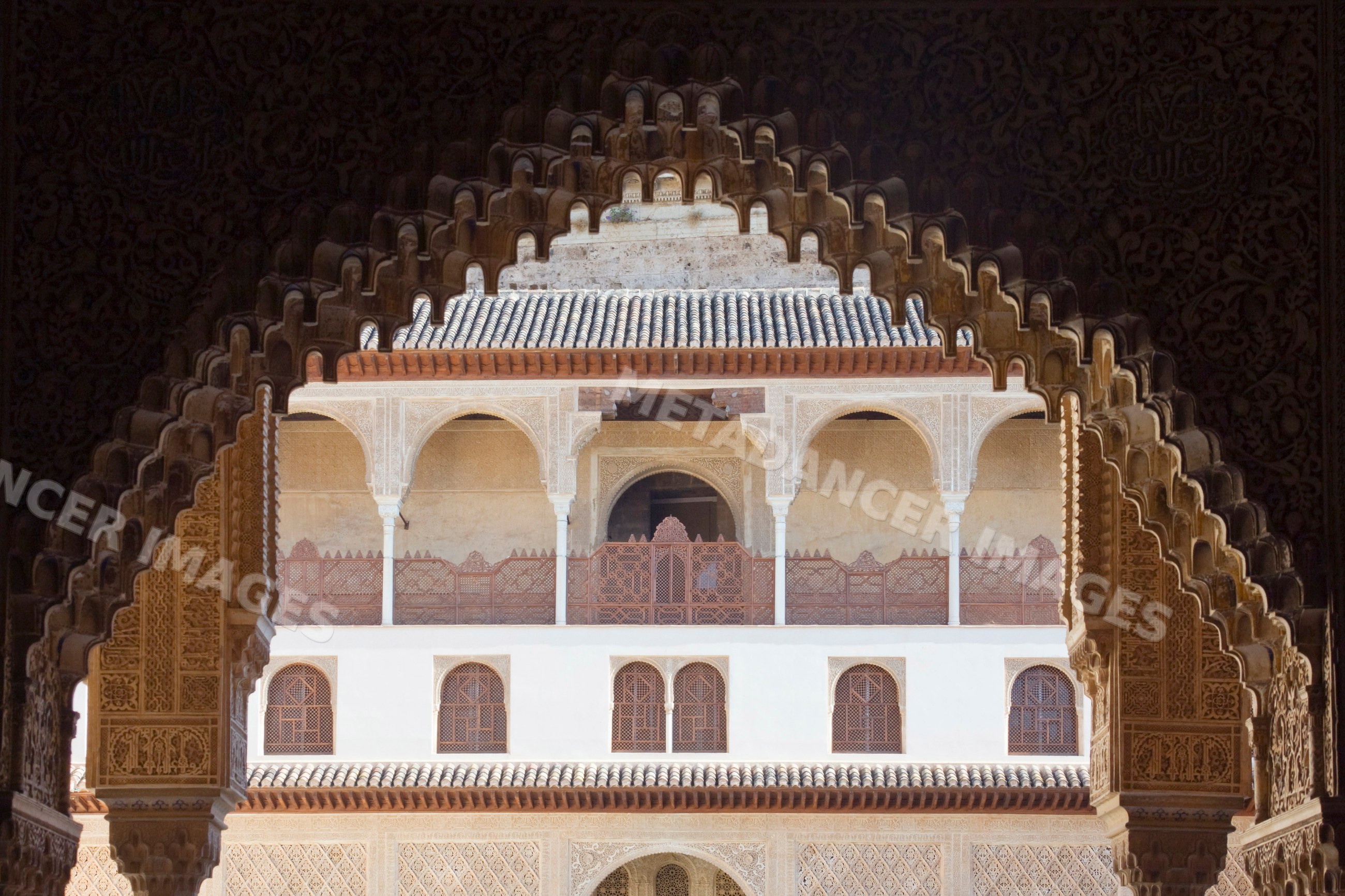 Decorative arch framing casa real, Spain