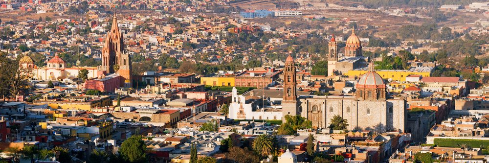 San miguel de allende cityscape with historic colonial architecture