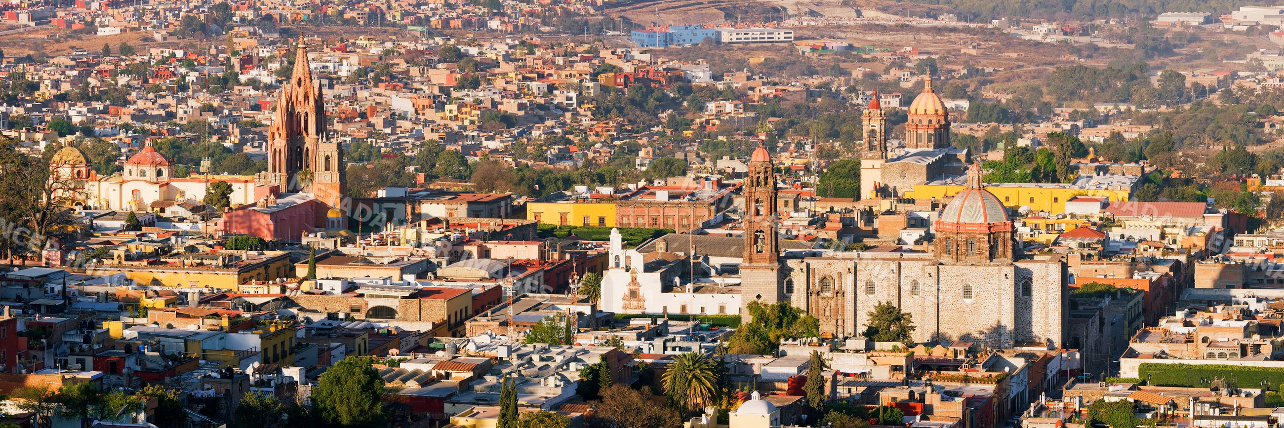 San miguel de allende cityscape with historic colonial architecture
