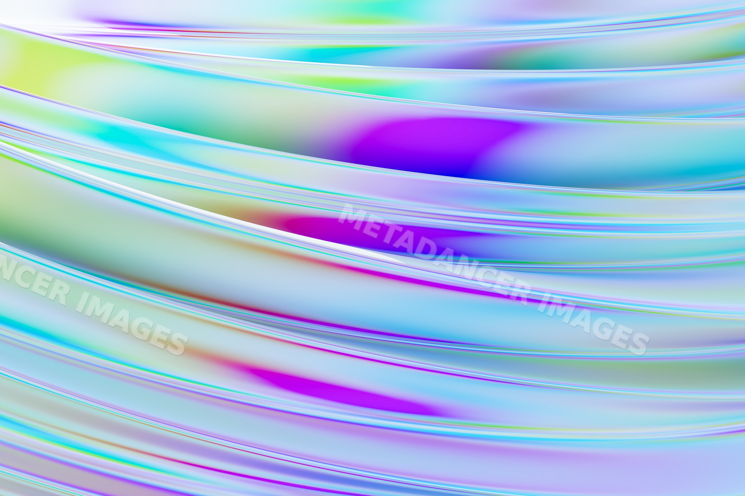 Abstract colorful waves with flowing lines in digital render