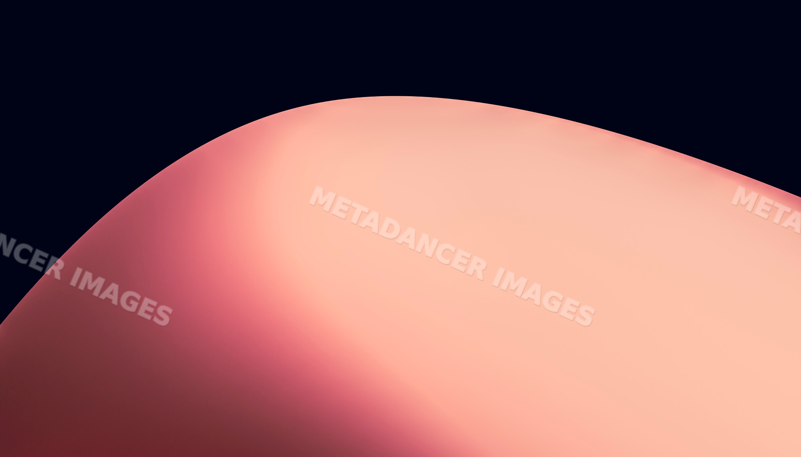 Abstract orange curve with soft gradient lighting on dark background