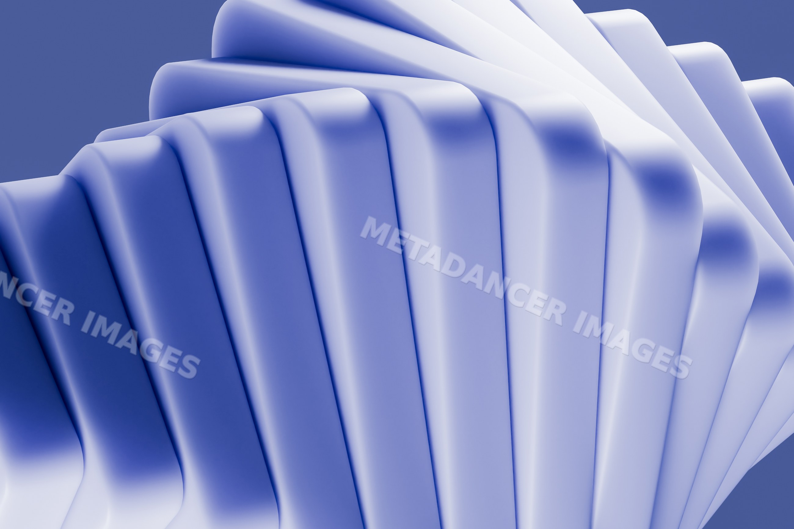 Blue abstract render of smooth curved geometric shapes