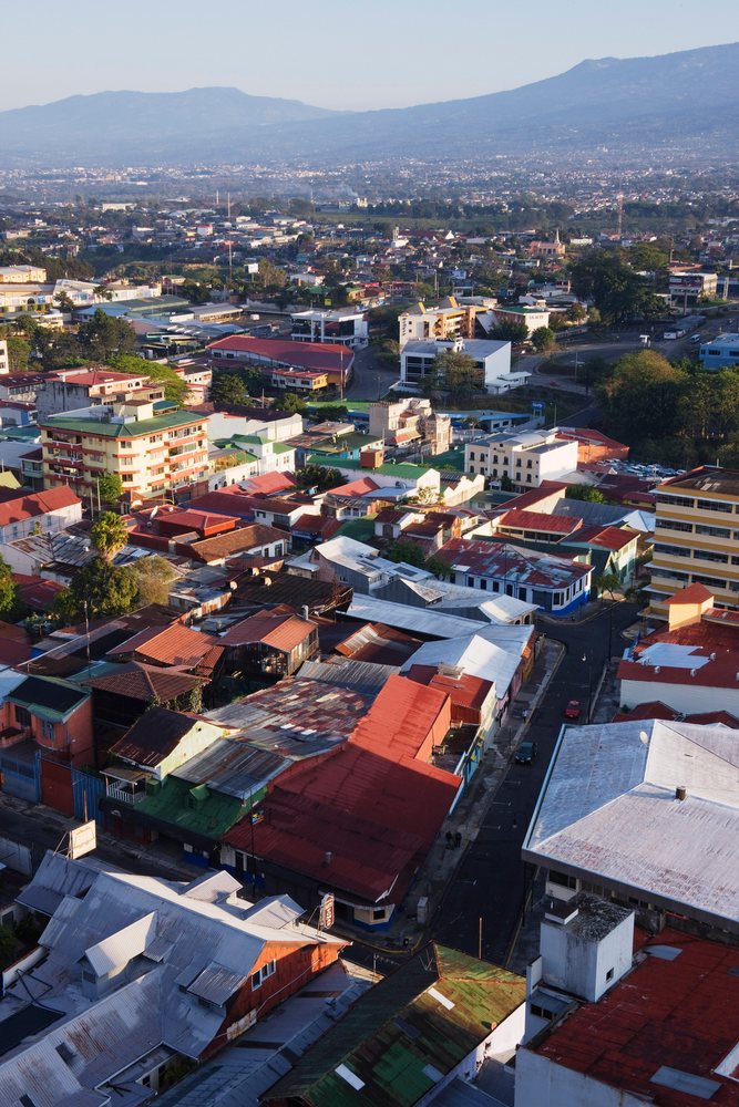 Cityscape of san jose urban buildings and mountains