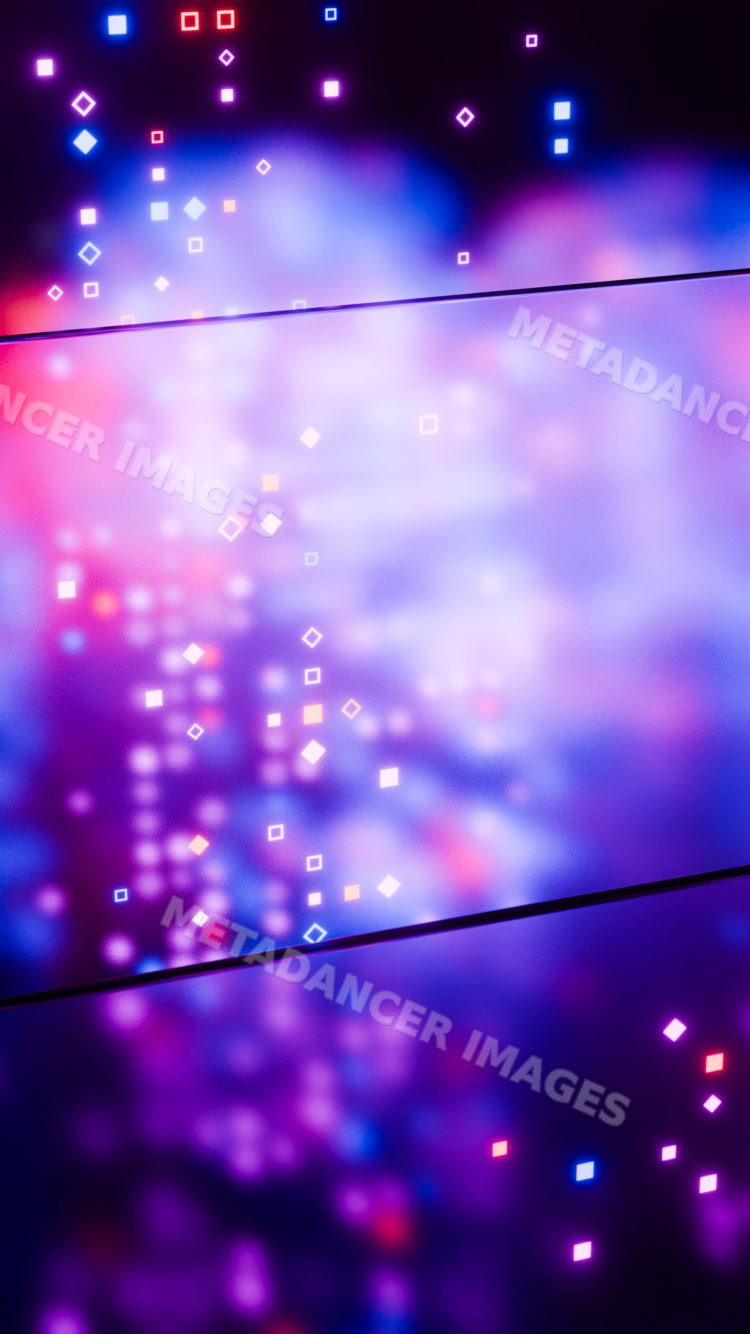 Digital abstract illustration with colorful glowing squares