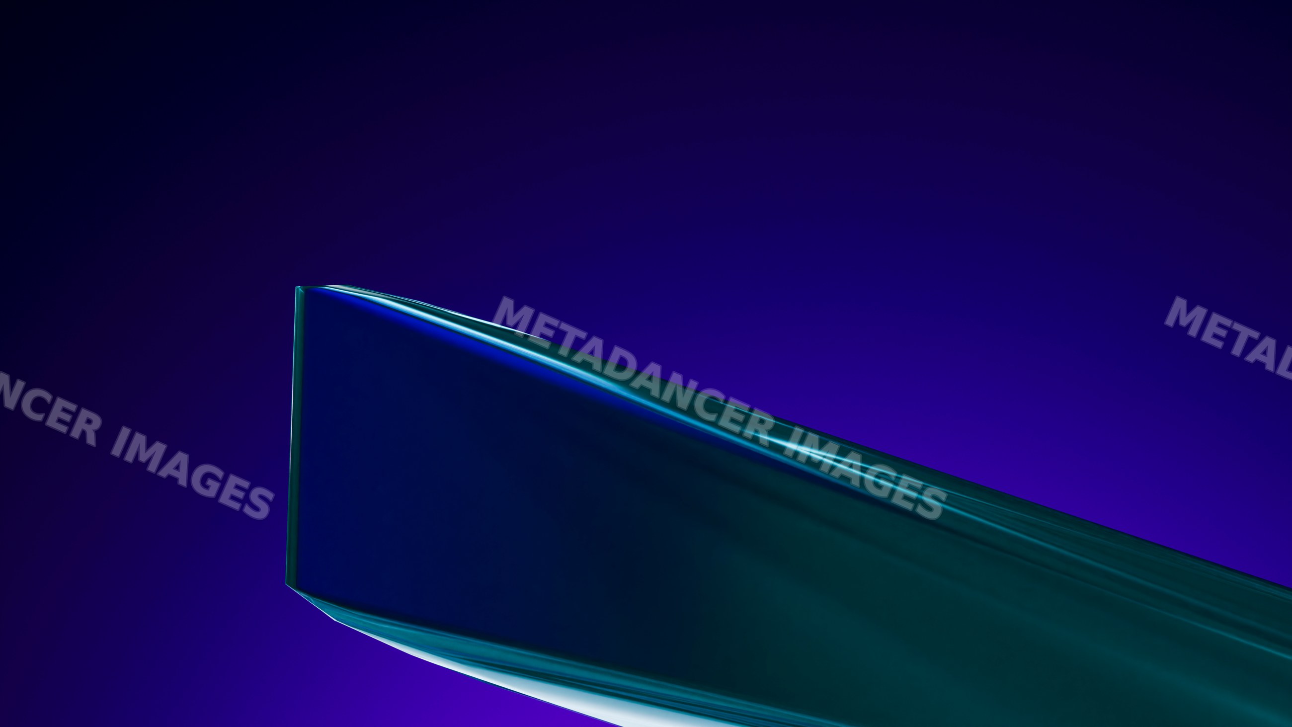 Abstract blue curved surface with smooth glossy texture in digital art