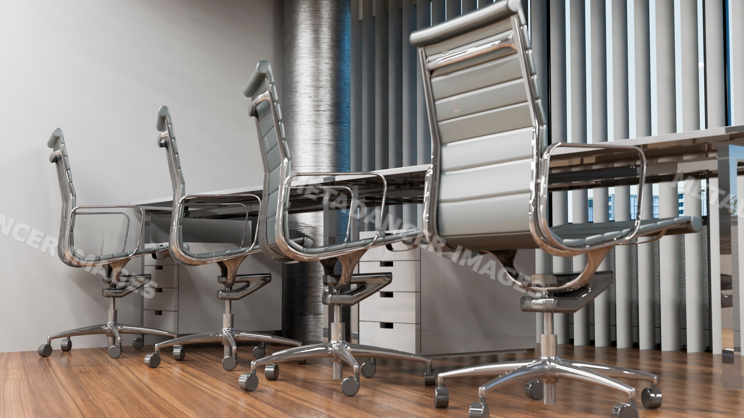 Modern white office chairs
