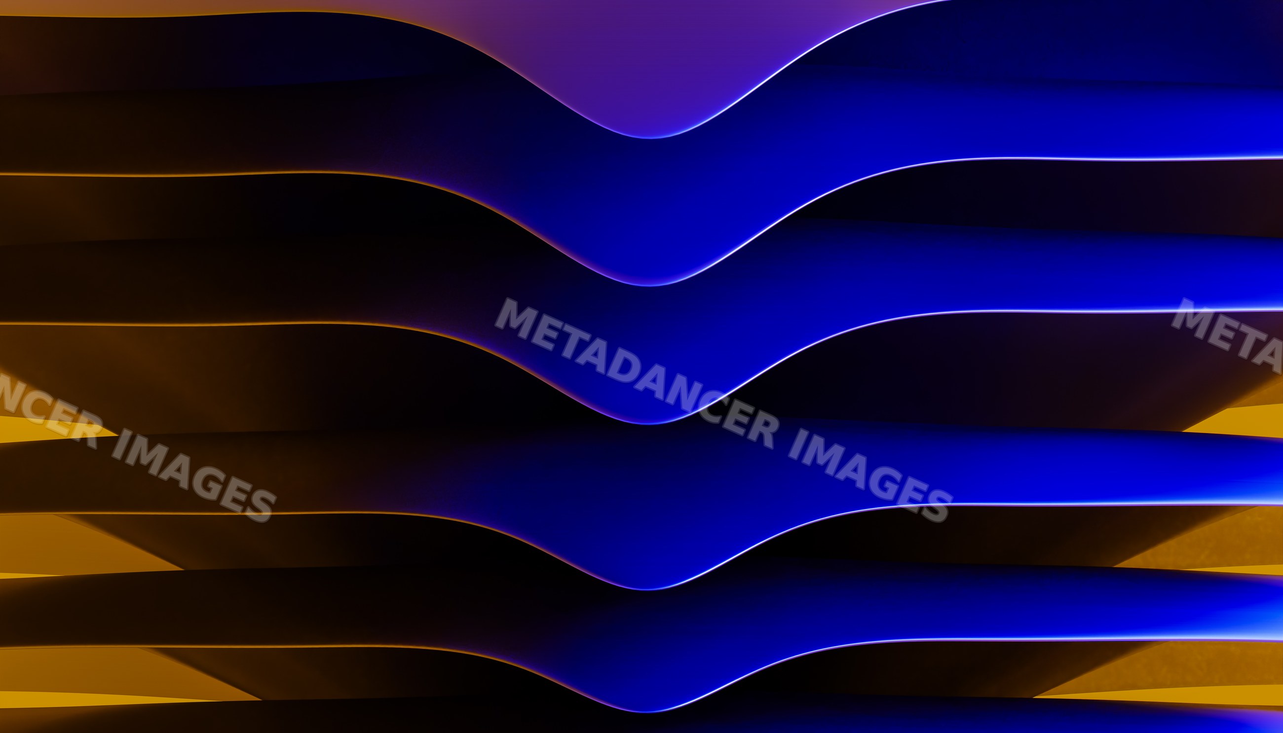 Abstract render background with blue and yellow wavy curves